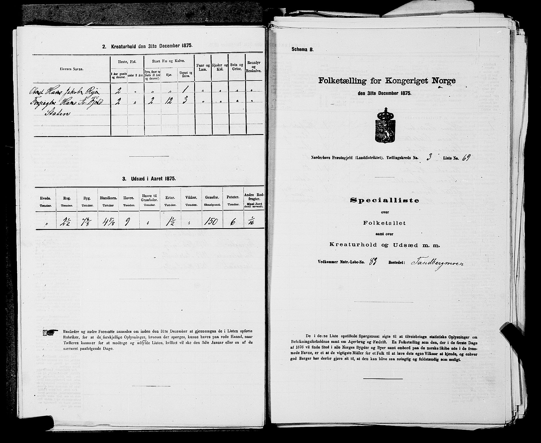 SAKO, 1875 census for 0613L Norderhov/Norderhov, Haug og Lunder, 1875, p. 528