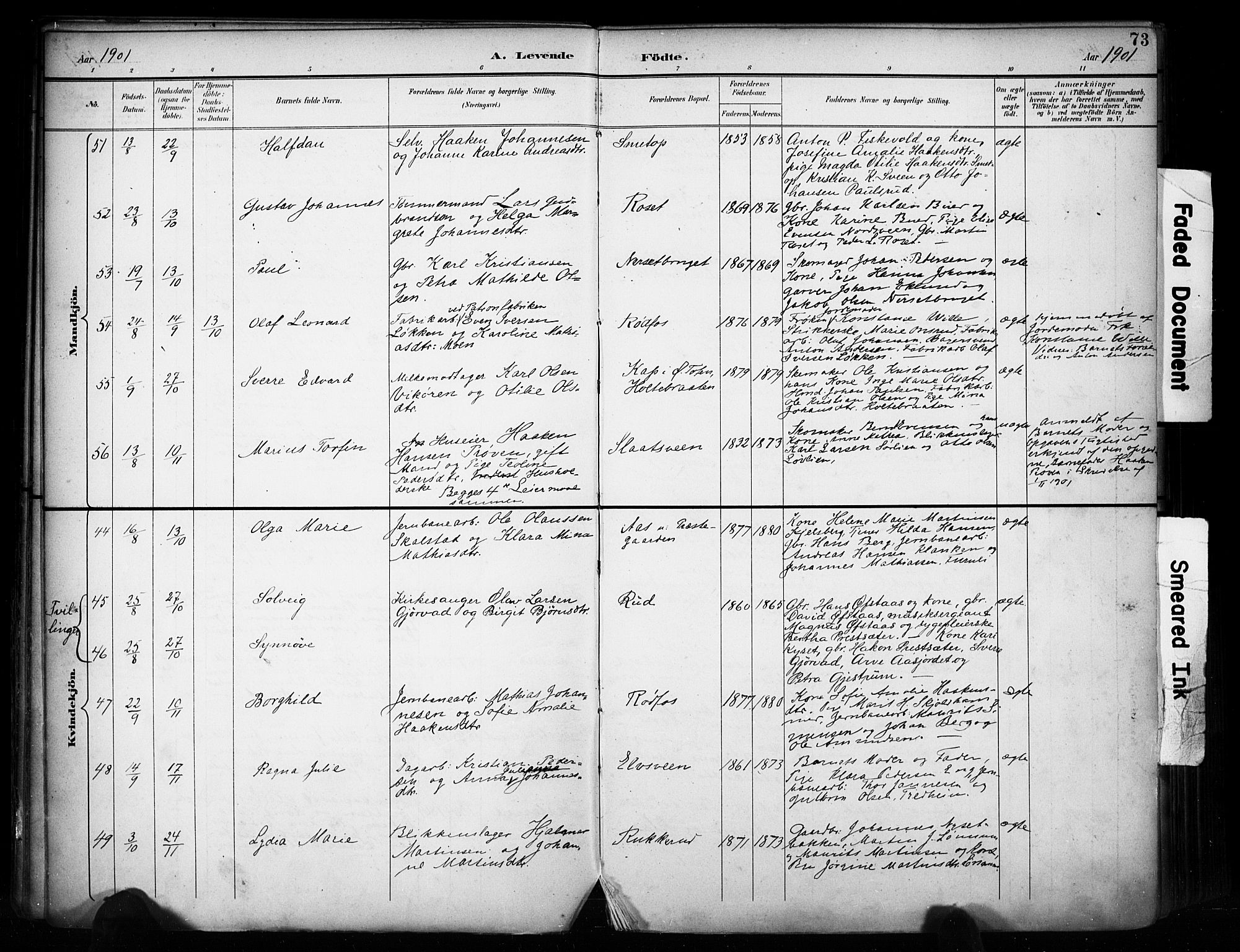 Vestre Toten prestekontor, AV/SAH-PREST-108/H/Ha/Haa/L0011: Parish register (official) no. 11, 1895-1906, p. 73