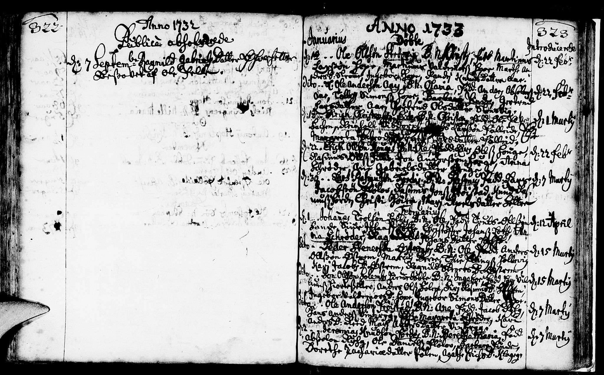 Gloppen sokneprestembete, SAB/A-80101/H/Haa/Haaa/L0002: Parish register (official) no. A 2, 1712-1735, p. 322-323