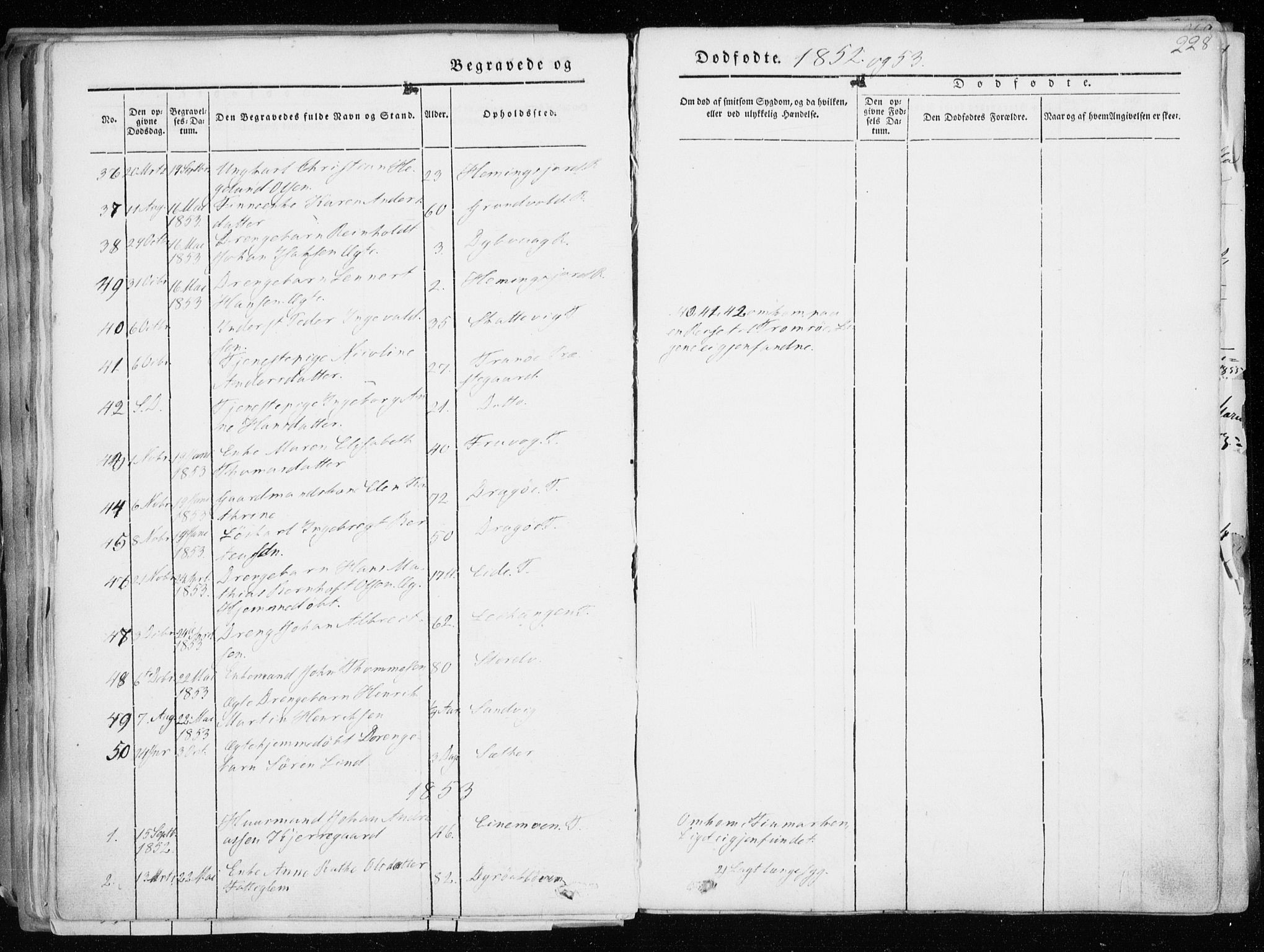 Tranøy sokneprestkontor, AV/SATØ-S-1313/I/Ia/Iaa/L0006kirke: Parish register (official) no. 6, 1844-1855, p. 228