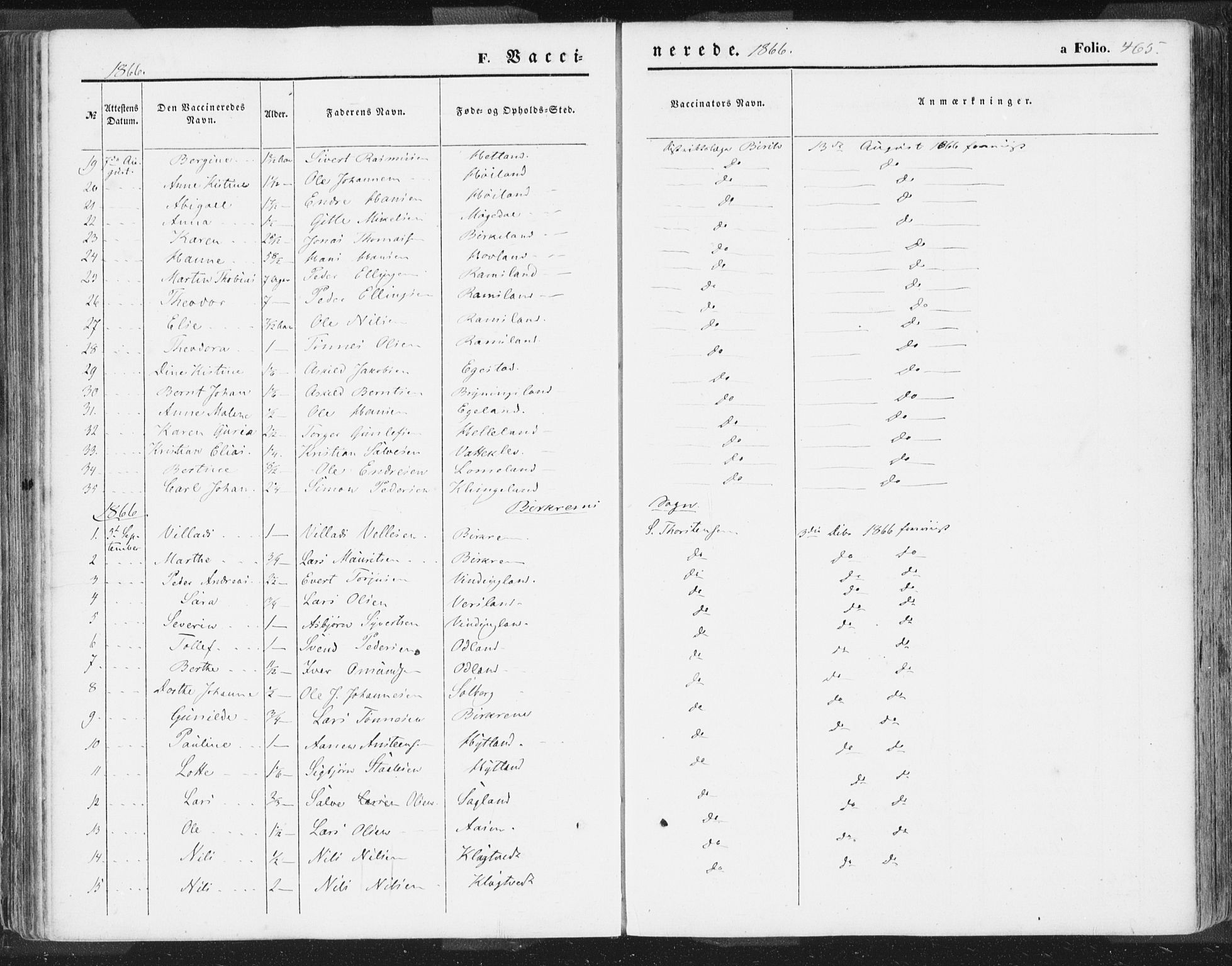 Helleland sokneprestkontor, SAST/A-101810: Parish register (official) no. A 7.2, 1863-1886, p. 465