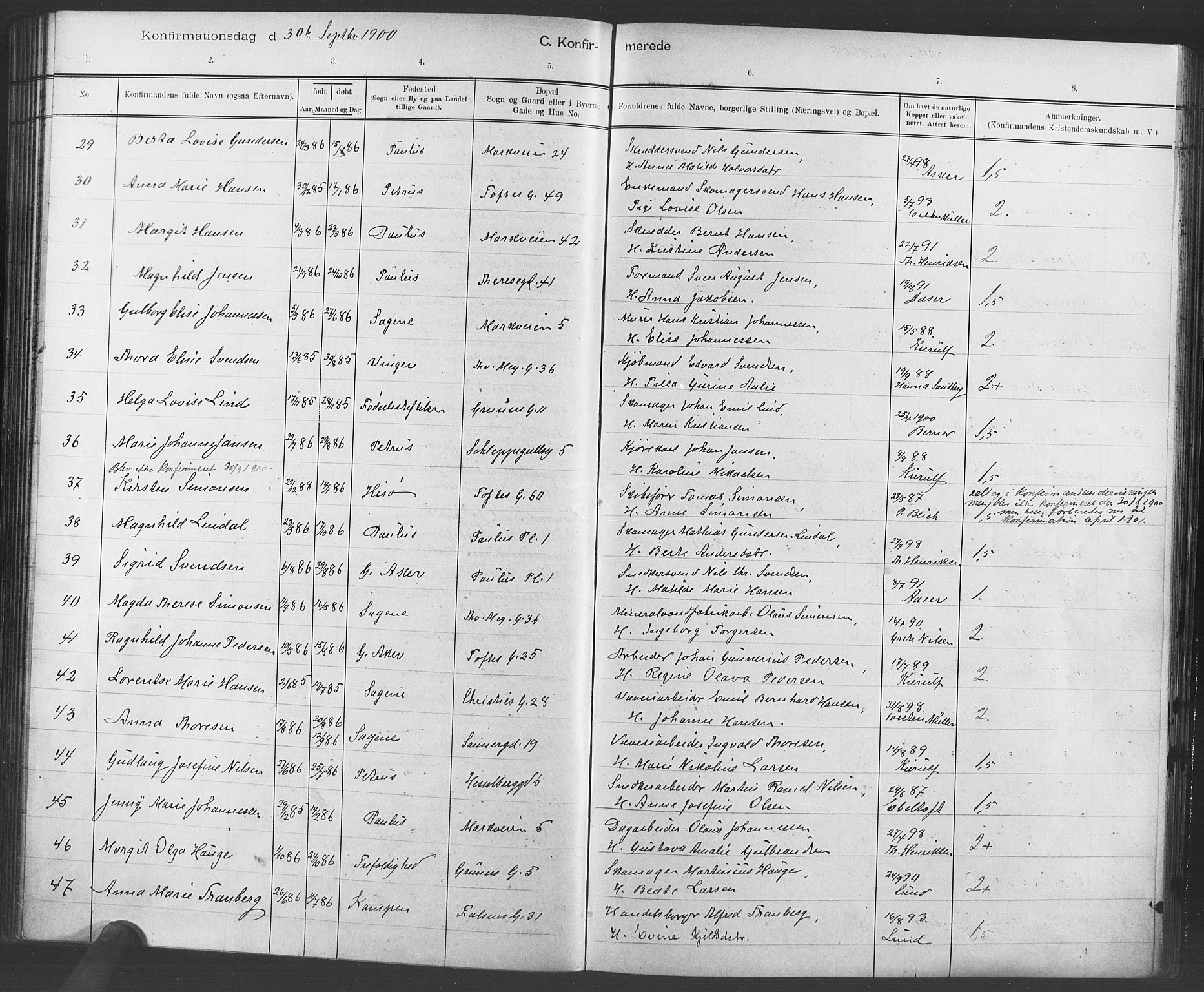 Paulus prestekontor Kirkebøker, AV/SAO-A-10871/F/Fa/L0007: Parish register (official) no. 7, 1897-1915