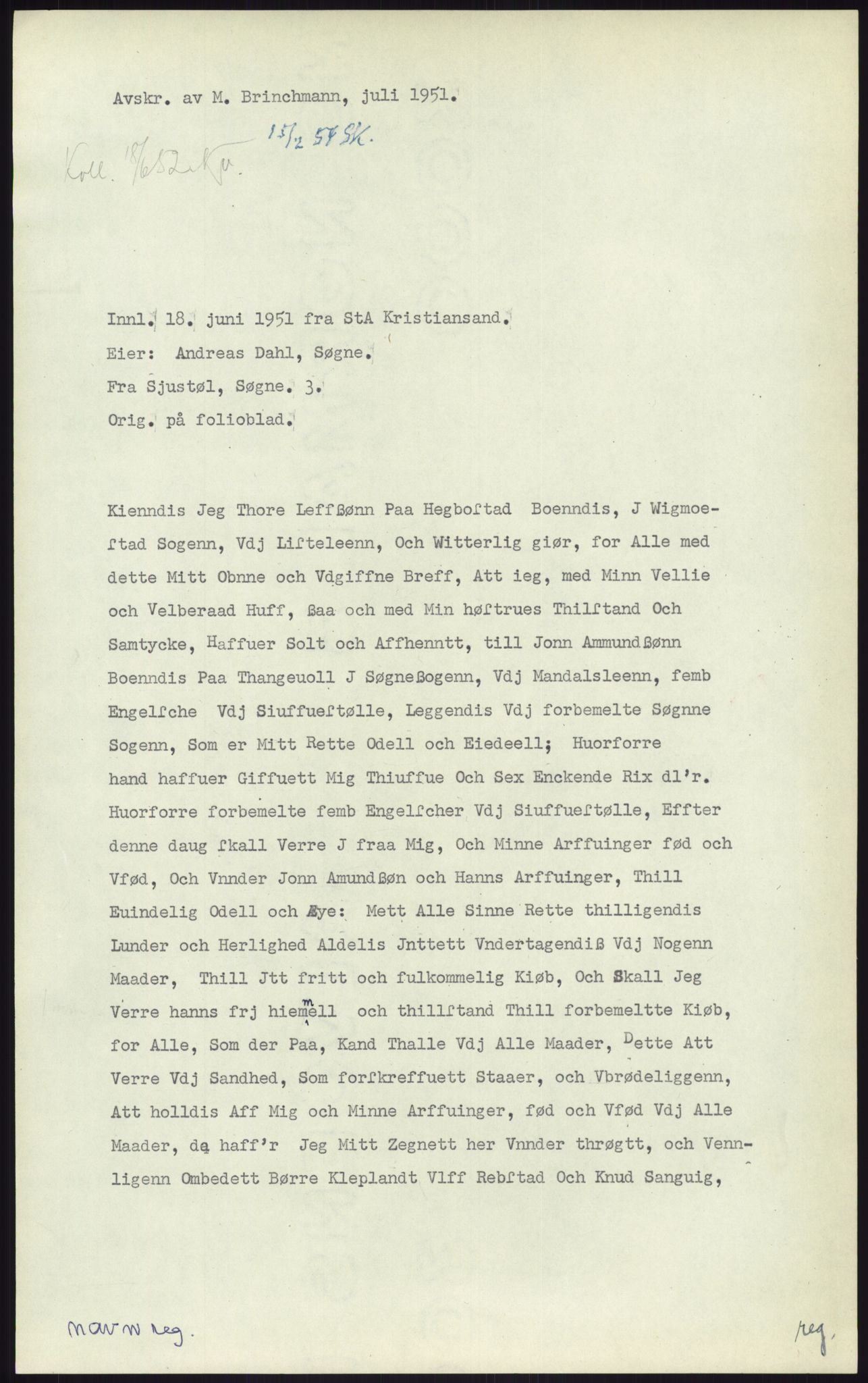 Samlinger til kildeutgivelse, Diplomavskriftsamlingen, RA/EA-4053/H/Ha, p. 2774