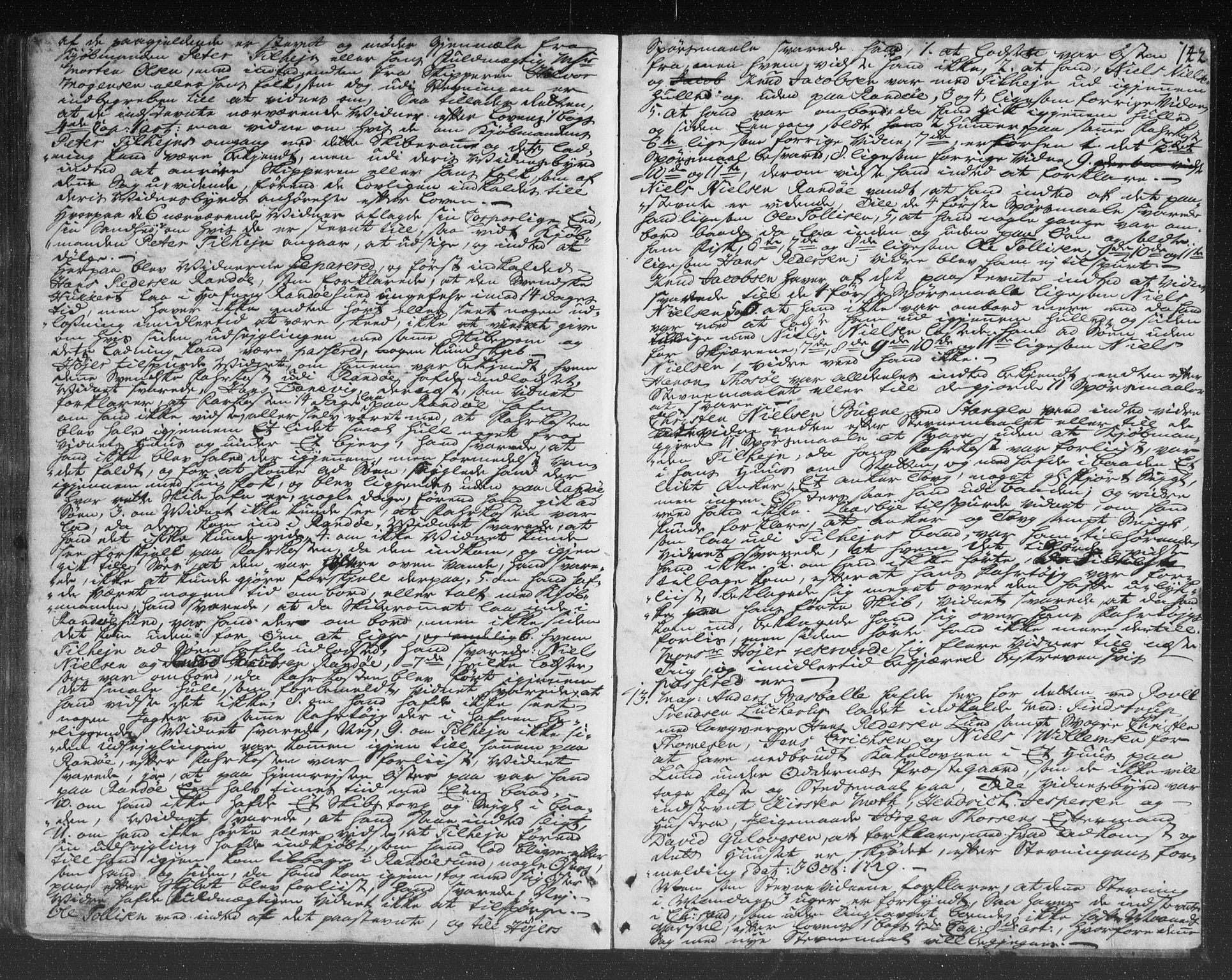 Mandal sorenskriveri, AV/SAK-1221-0005/001/F/Fa/L0023: Tingbok nr 22, 1727-1729, p. 141b-142a