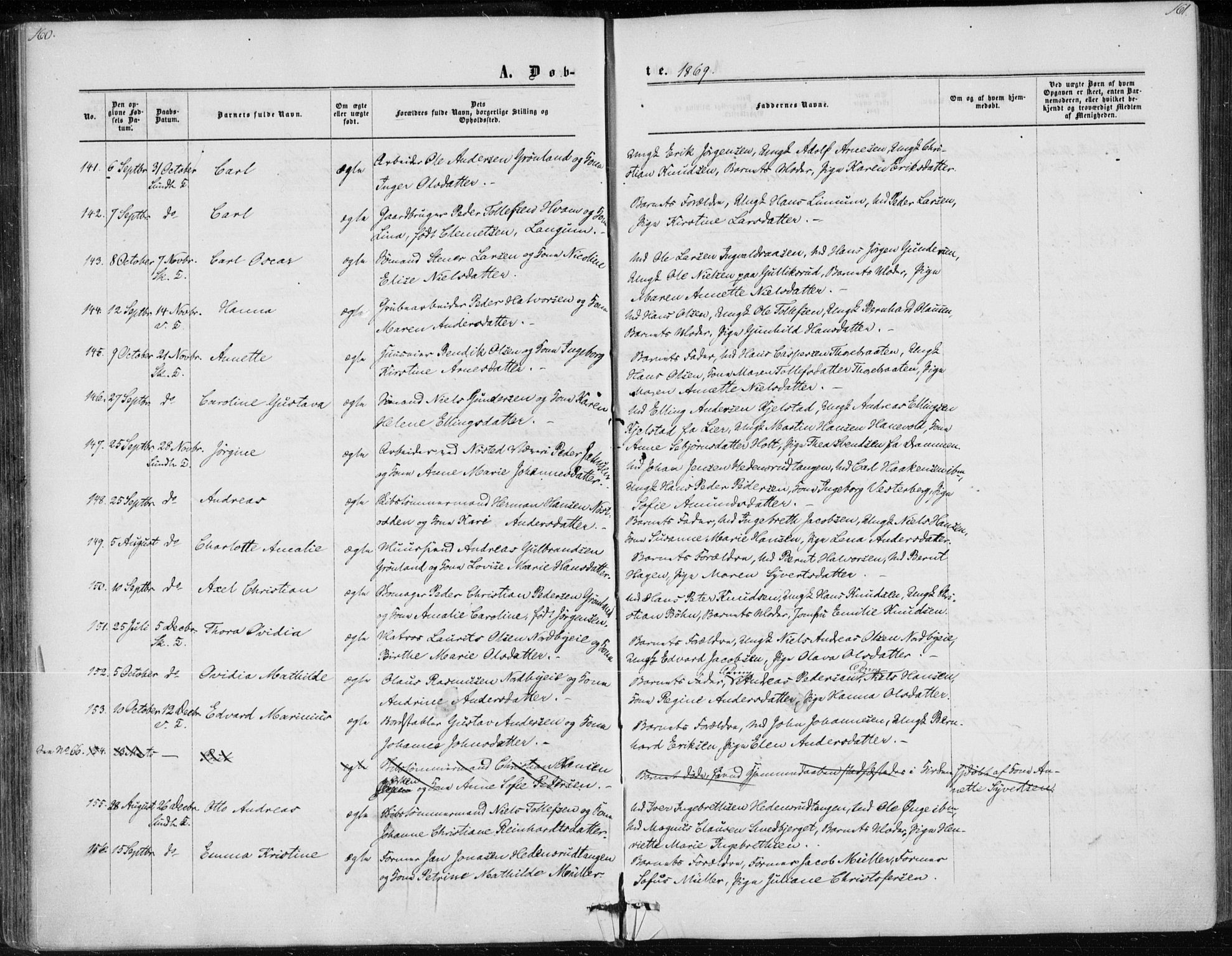 Skoger kirkebøker, AV/SAKO-A-59/F/Fa/L0004: Parish register (official) no. I 4, 1862-1872, p. 160-161