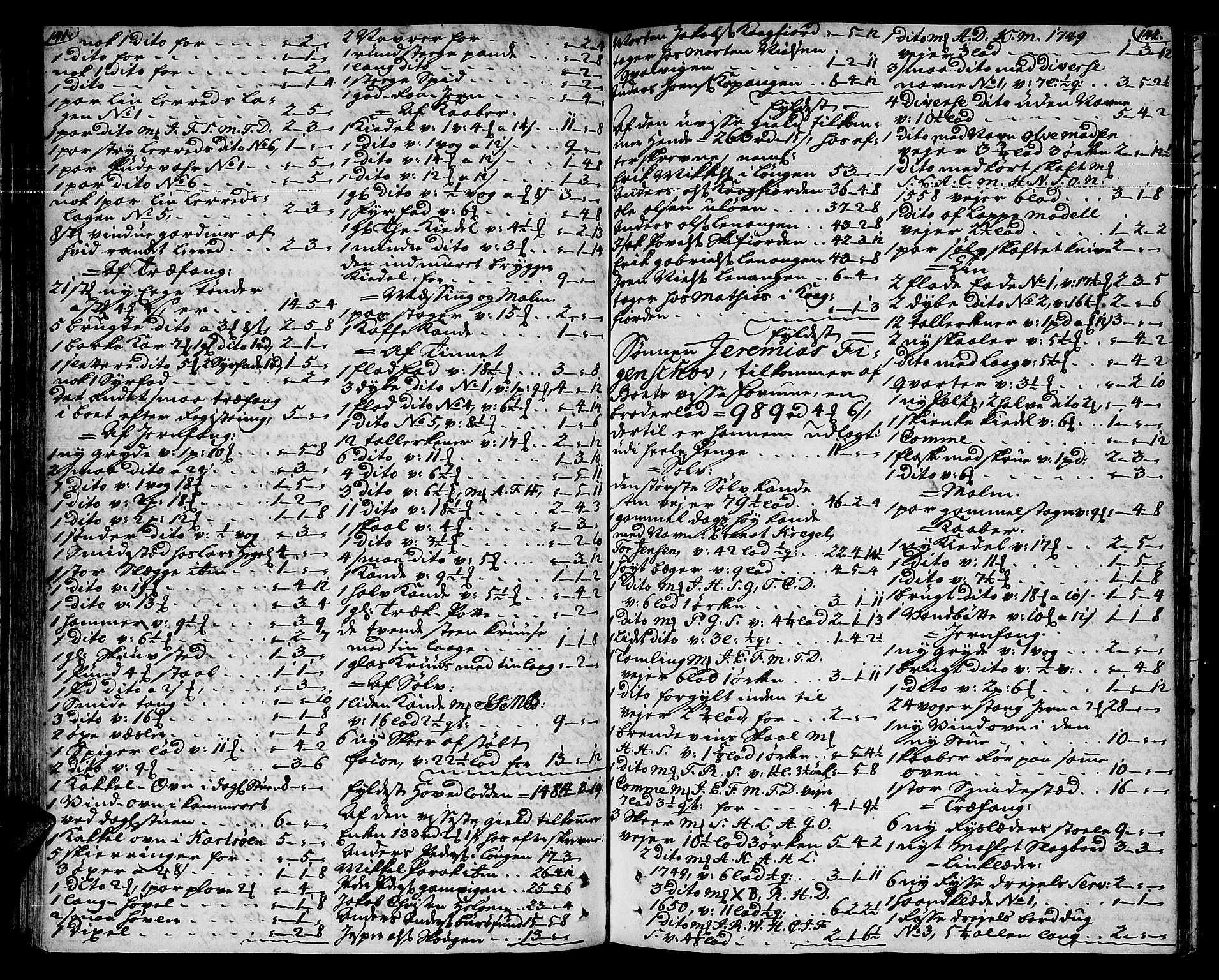 Senja og Tromsø sorenskriveri , AV/SATØ-SATØ-31/H/Hb/L0140: Skifteutlodningsprotokoll - Tromsø distrikt, 1751-1770, p. 141-142