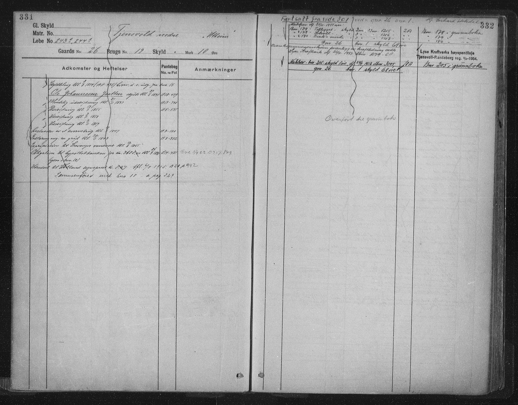 Jæren sorenskriveri, SAST/A-100310/01/4/41/41ABB/L0006: Mortgage register no. 41 ABB6, 1913, p. 331-332
