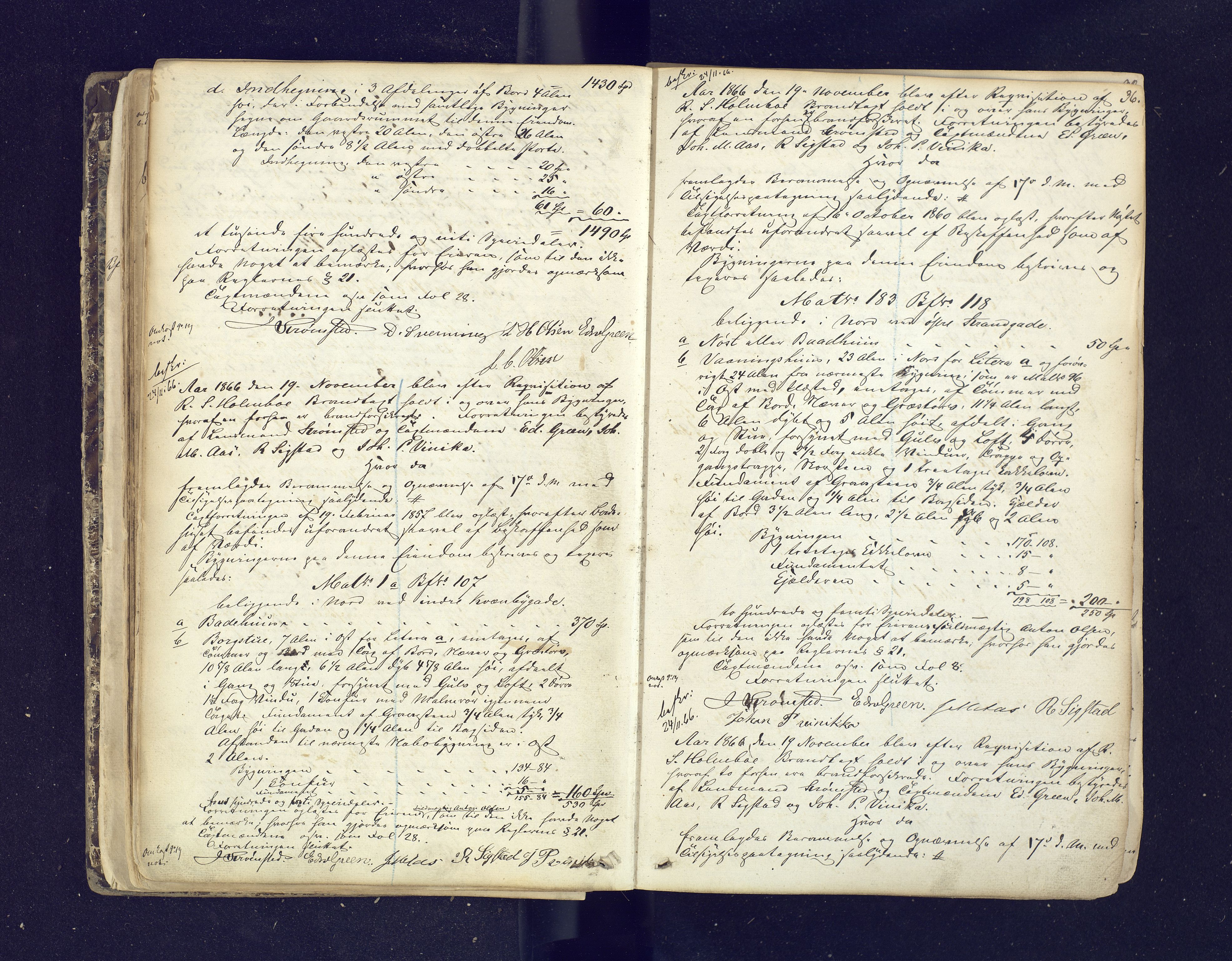 Nord-Varanger (Vadsø) lensmannskontor, AV/SATØ-S-1166/1/Fp/Fpc/L0204: Branntakstprotokoller Vadsø by med register (defekt), 1859-1884, p. 35b-36a