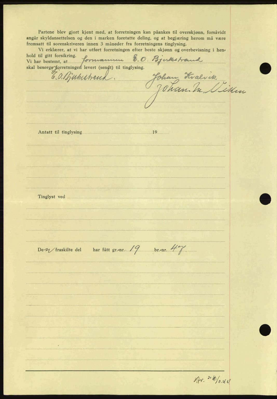 Nordmøre sorenskriveri, SAT/A-4132/1/2/2Ca: Mortgage book no. A89, 1940-1941, Diary no: : 41/1941