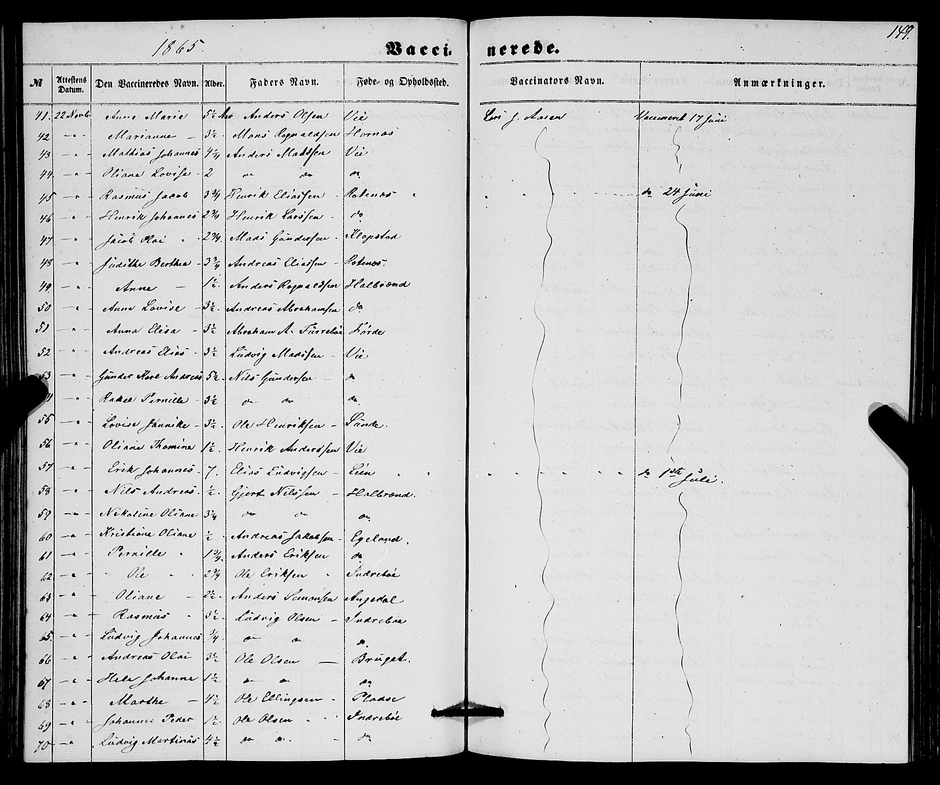 Førde sokneprestembete, SAB/A-79901/H/Haa/Haaa/L0010: Parish register (official) no. A 10, 1861-1876, p. 149