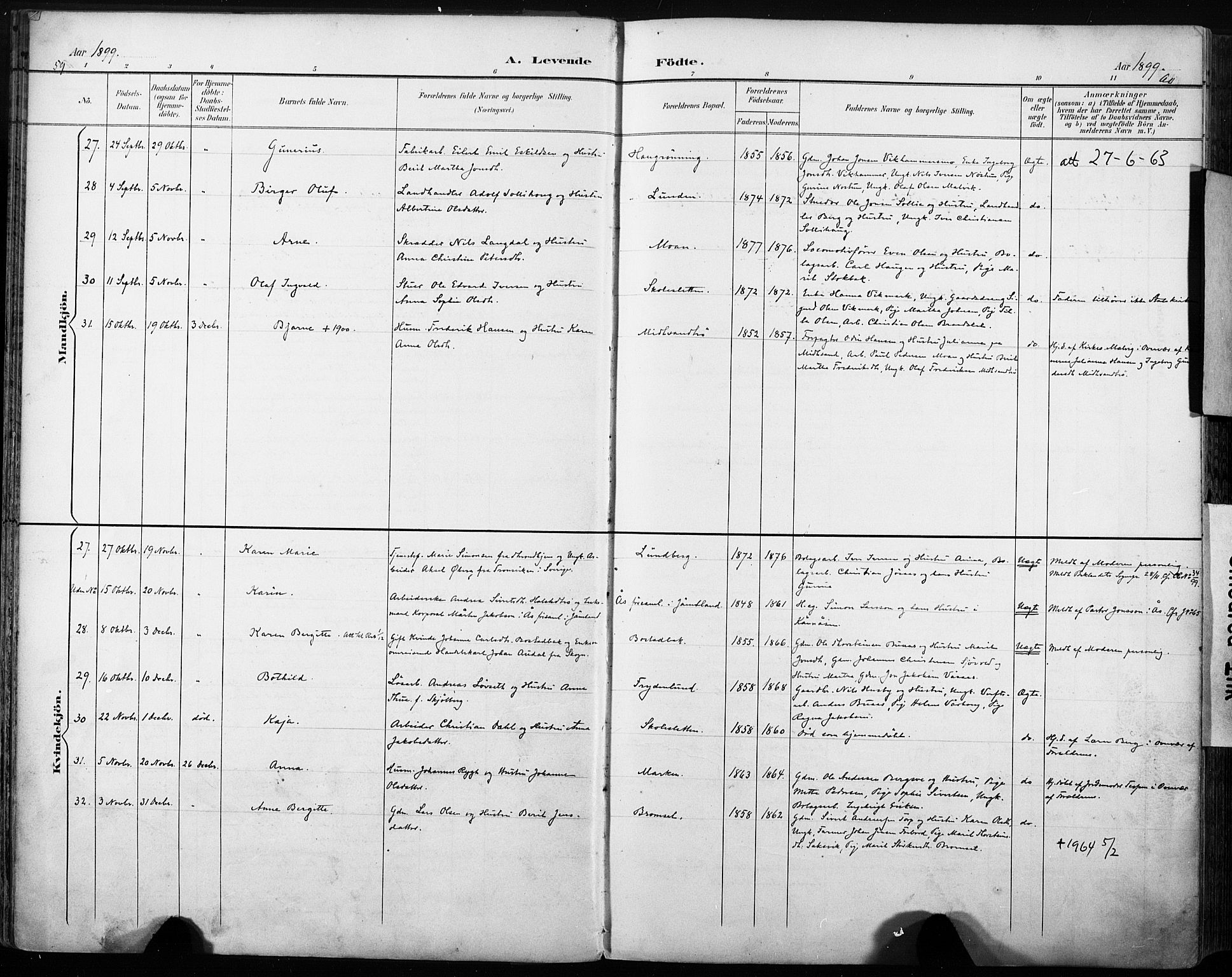 Ministerialprotokoller, klokkerbøker og fødselsregistre - Sør-Trøndelag, AV/SAT-A-1456/616/L0411: Parish register (official) no. 616A08, 1894-1906, p. 59-60