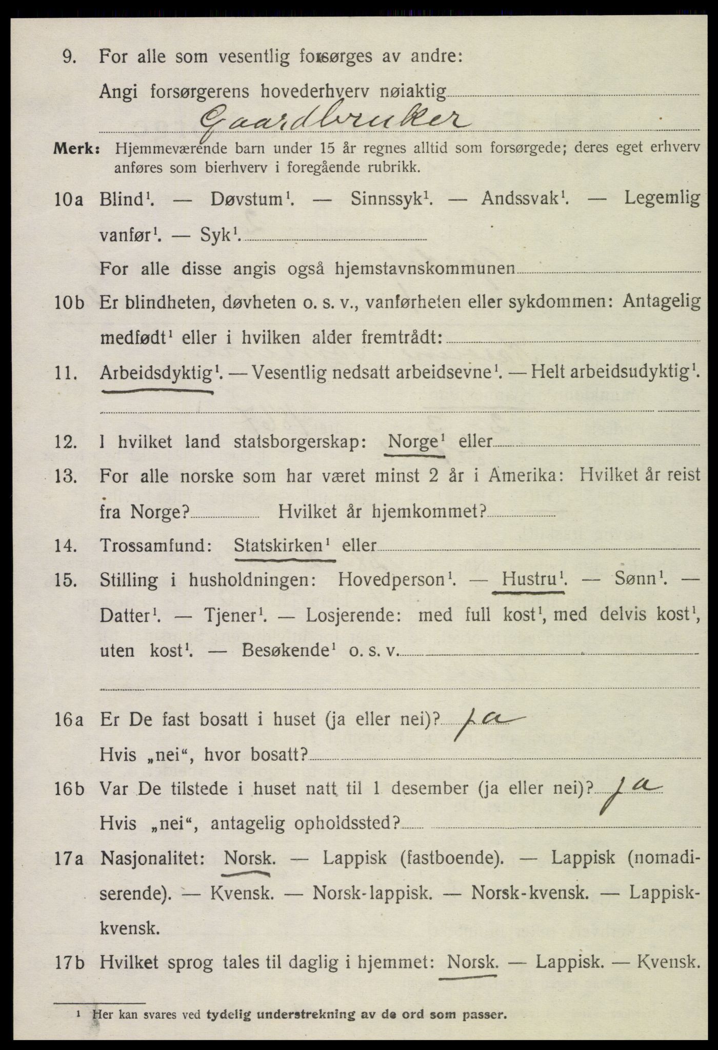 SAT, 1920 census for Ogndal, 1920, p. 2286