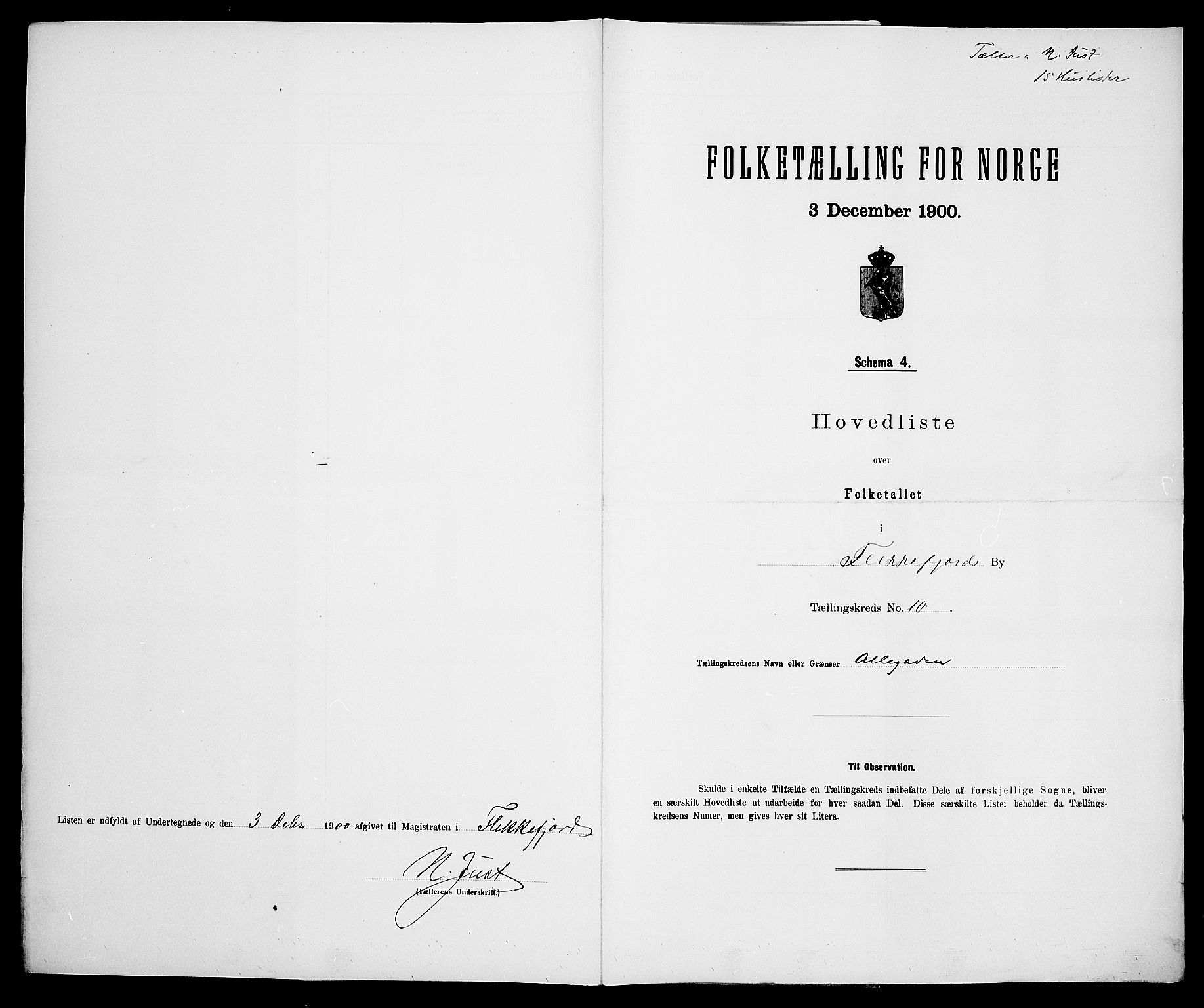 SAK, 1900 census for Flekkefjord, 1900, p. 44