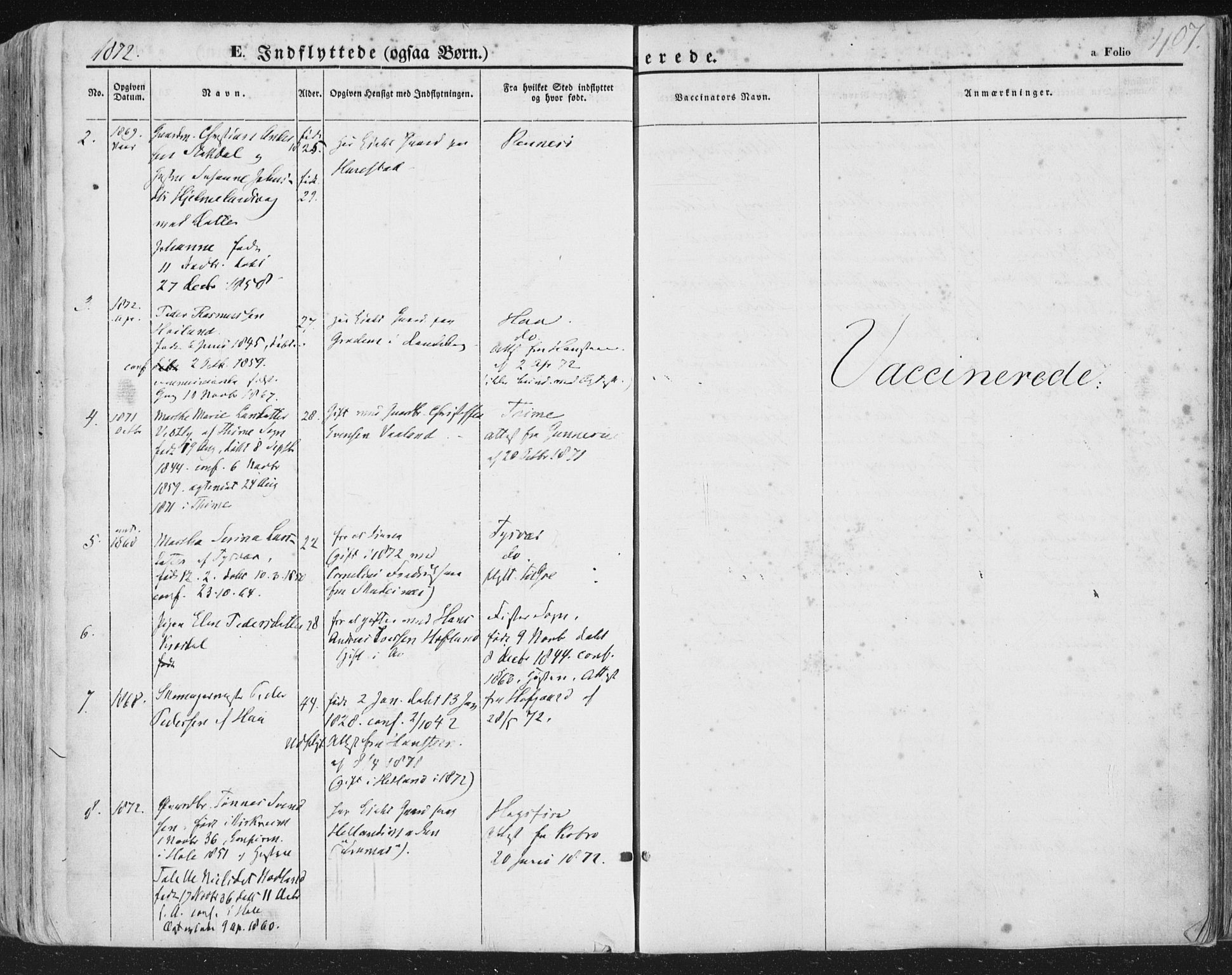 Hetland sokneprestkontor, AV/SAST-A-101826/30/30BA/L0002: Parish register (official) no. A 2, 1849-1869, p. 407