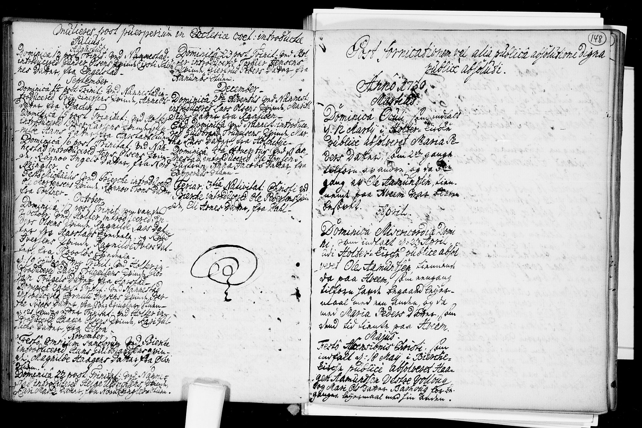 Nannestad prestekontor Kirkebøker, SAO/A-10414a/F/Fa/L0005: Parish register (official) no. I 5, 1729-1738, p. 148
