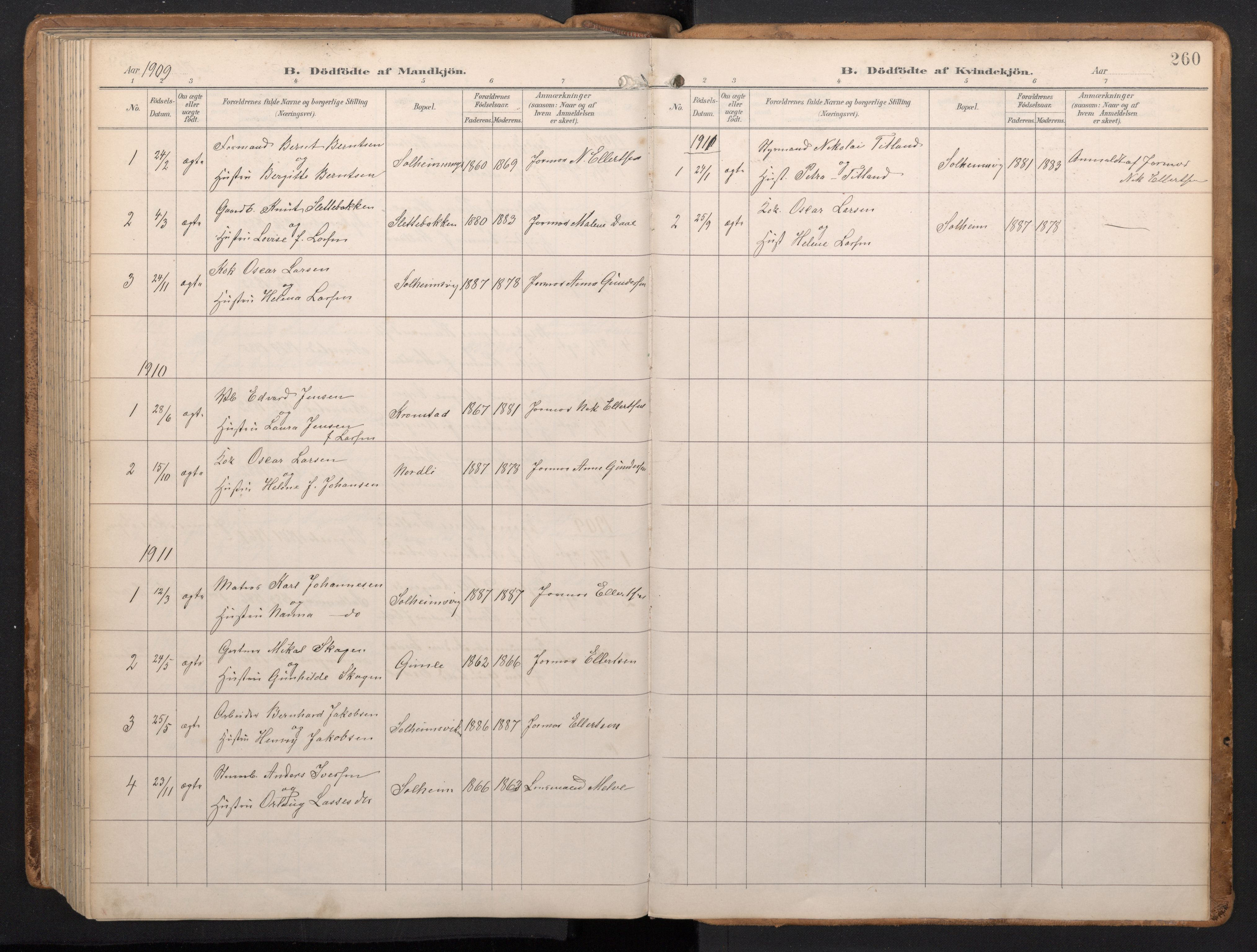 Årstad Sokneprestembete, SAB/A-79301/H/Hab/L0002: Parish register (copy) no. A 2, 1896-1912, p. 259b-260a