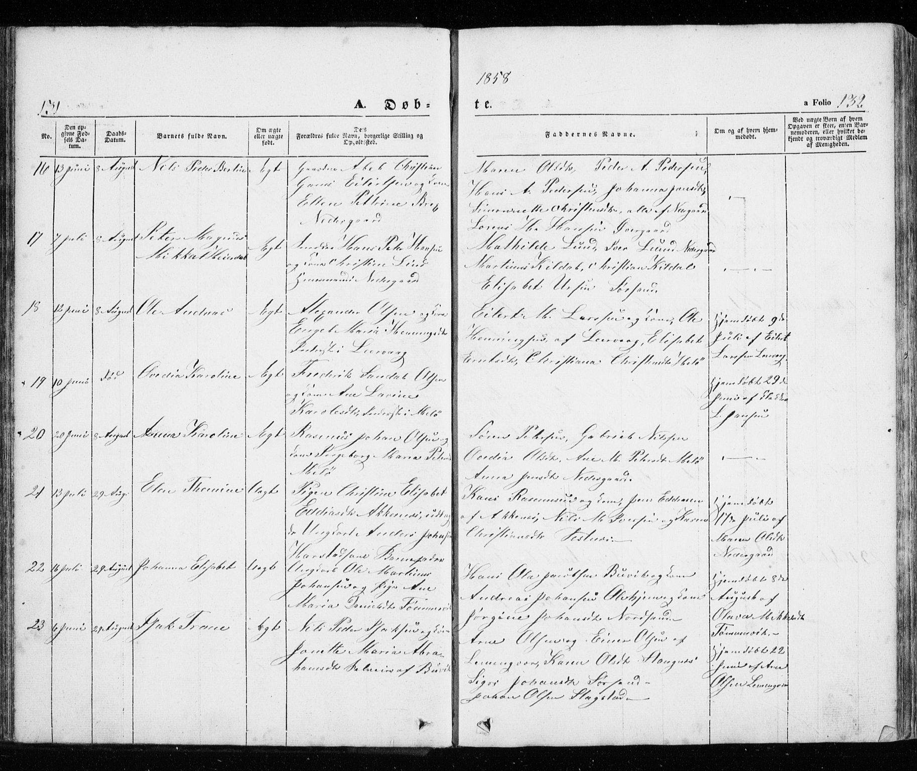 Trondenes sokneprestkontor, SATØ/S-1319/H/Ha/L0010kirke: Parish register (official) no. 10, 1840-1865, p. 131-132