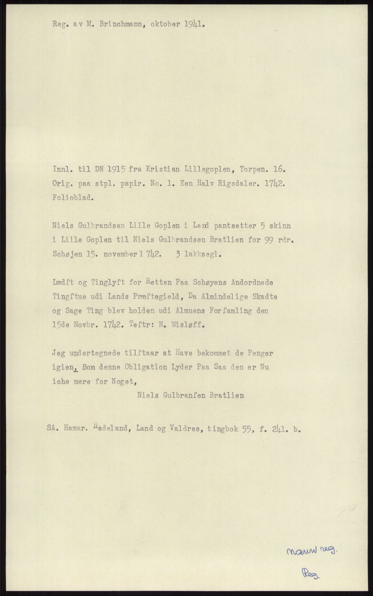 Samlinger til kildeutgivelse, Diplomavskriftsamlingen, RA/EA-4053/H/Ha, p. 3214