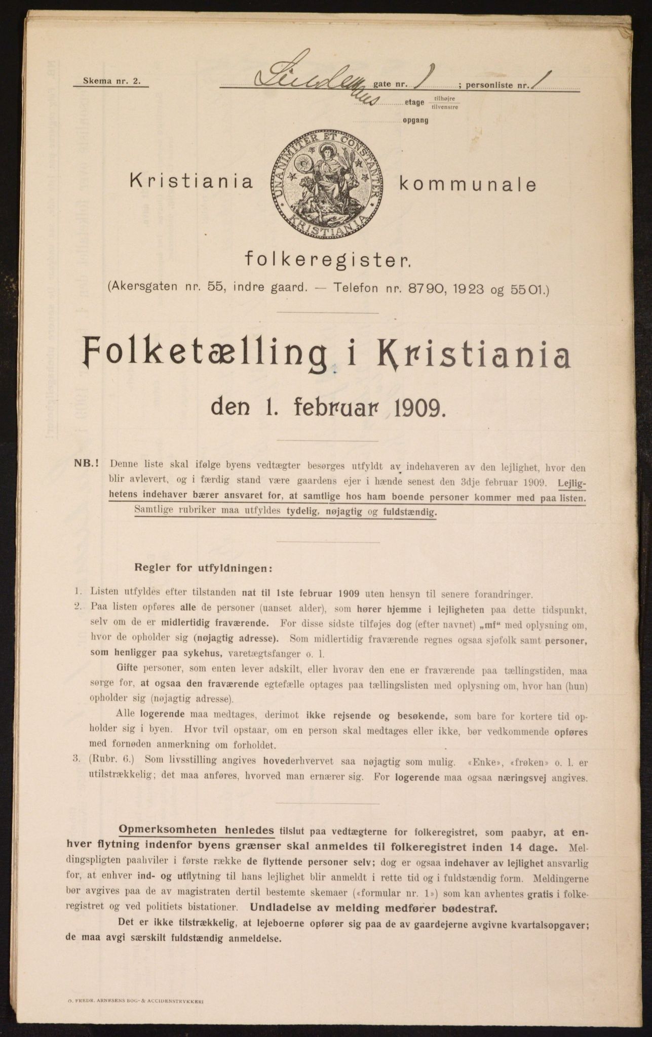 OBA, Municipal Census 1909 for Kristiania, 1909, p. 52532