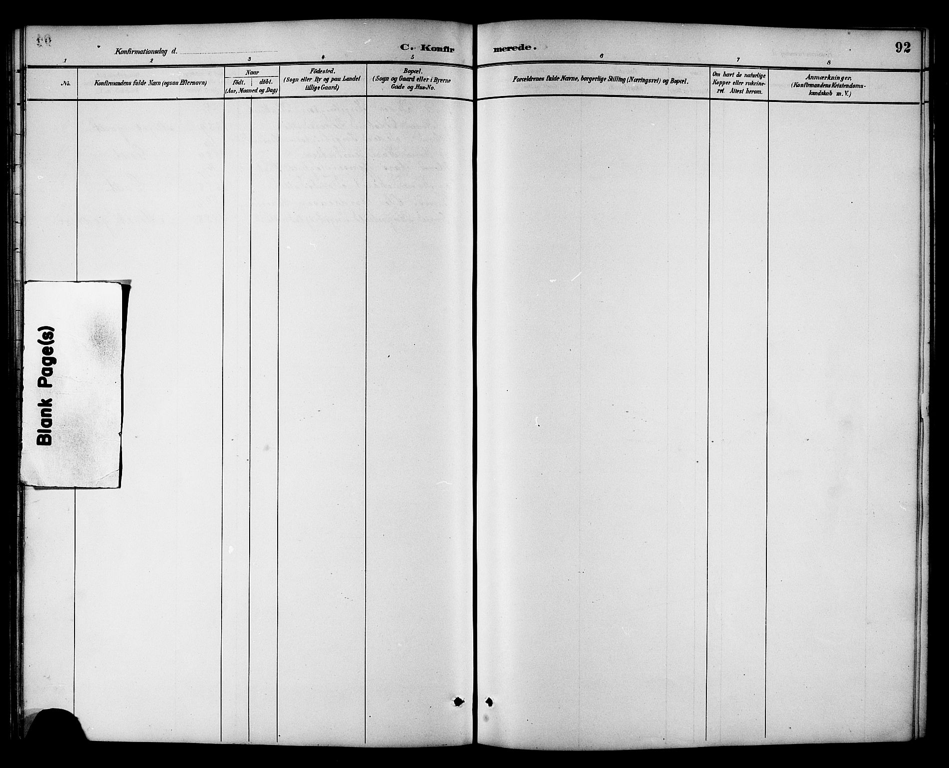 Ministerialprotokoller, klokkerbøker og fødselsregistre - Sør-Trøndelag, SAT/A-1456/698/L1167: Parish register (copy) no. 698C04, 1888-1907, p. 92