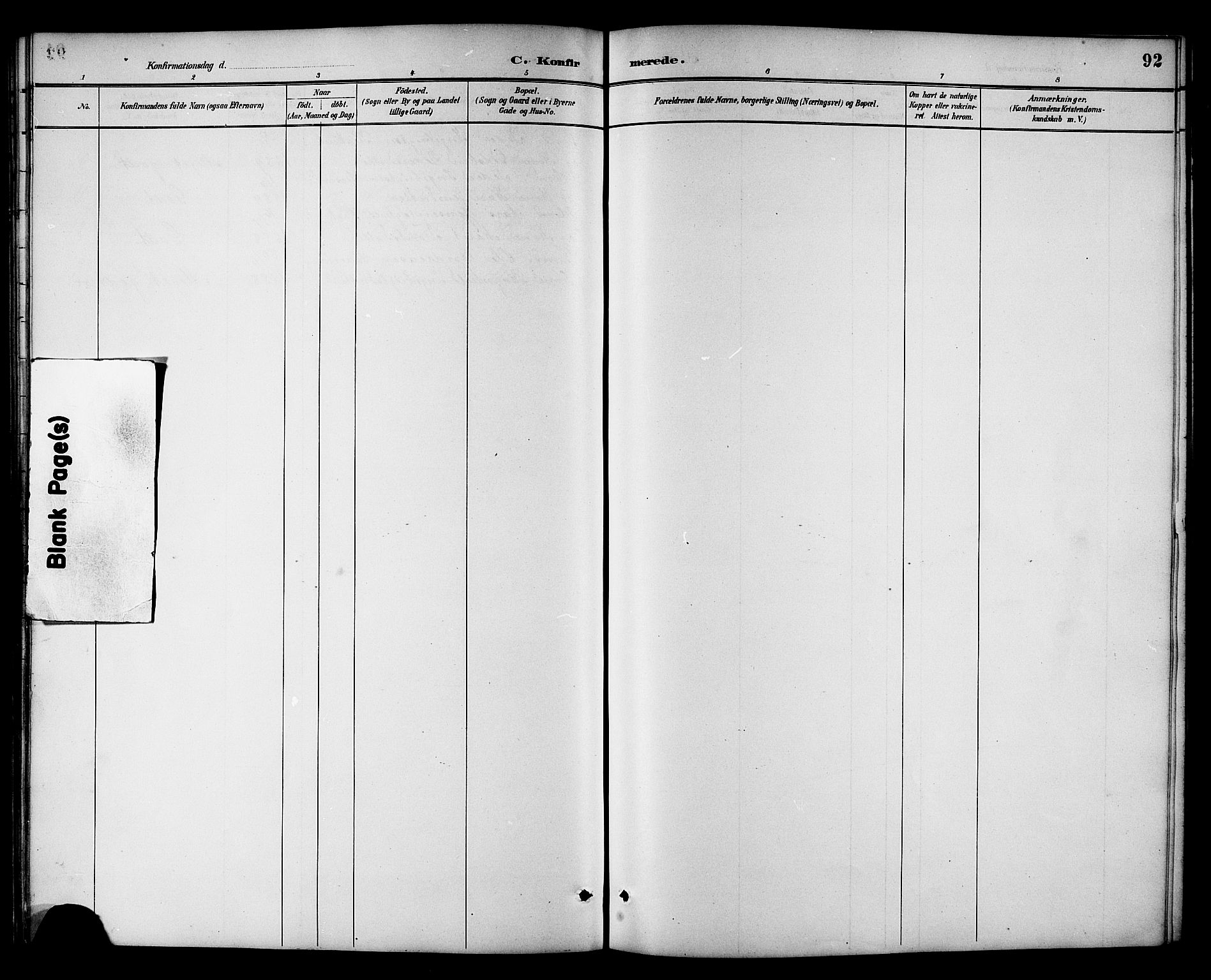 Ministerialprotokoller, klokkerbøker og fødselsregistre - Sør-Trøndelag, AV/SAT-A-1456/698/L1167: Parish register (copy) no. 698C04, 1888-1907, p. 92