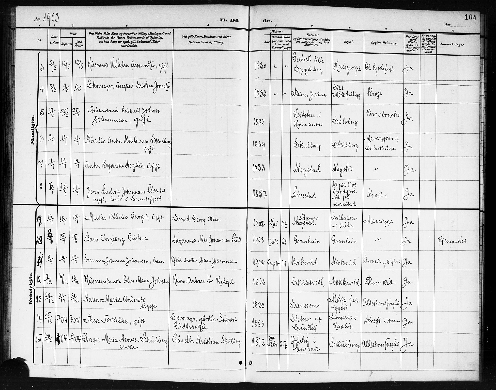 Spydeberg prestekontor Kirkebøker, AV/SAO-A-10924/G/Ga/L0002: Parish register (copy) no. I 2, 1901-1922, p. 104