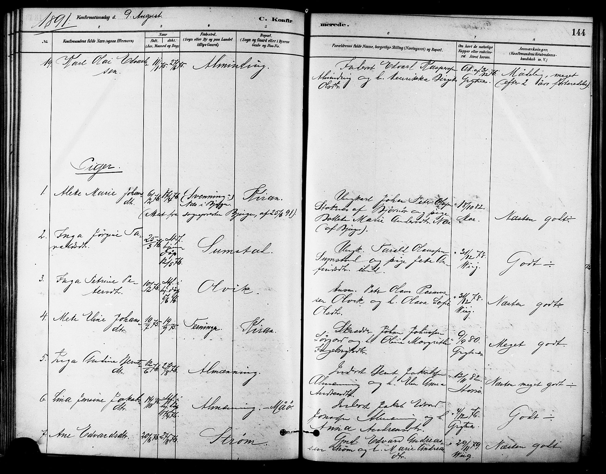 Ministerialprotokoller, klokkerbøker og fødselsregistre - Sør-Trøndelag, AV/SAT-A-1456/657/L0707: Parish register (official) no. 657A08, 1879-1893, p. 144