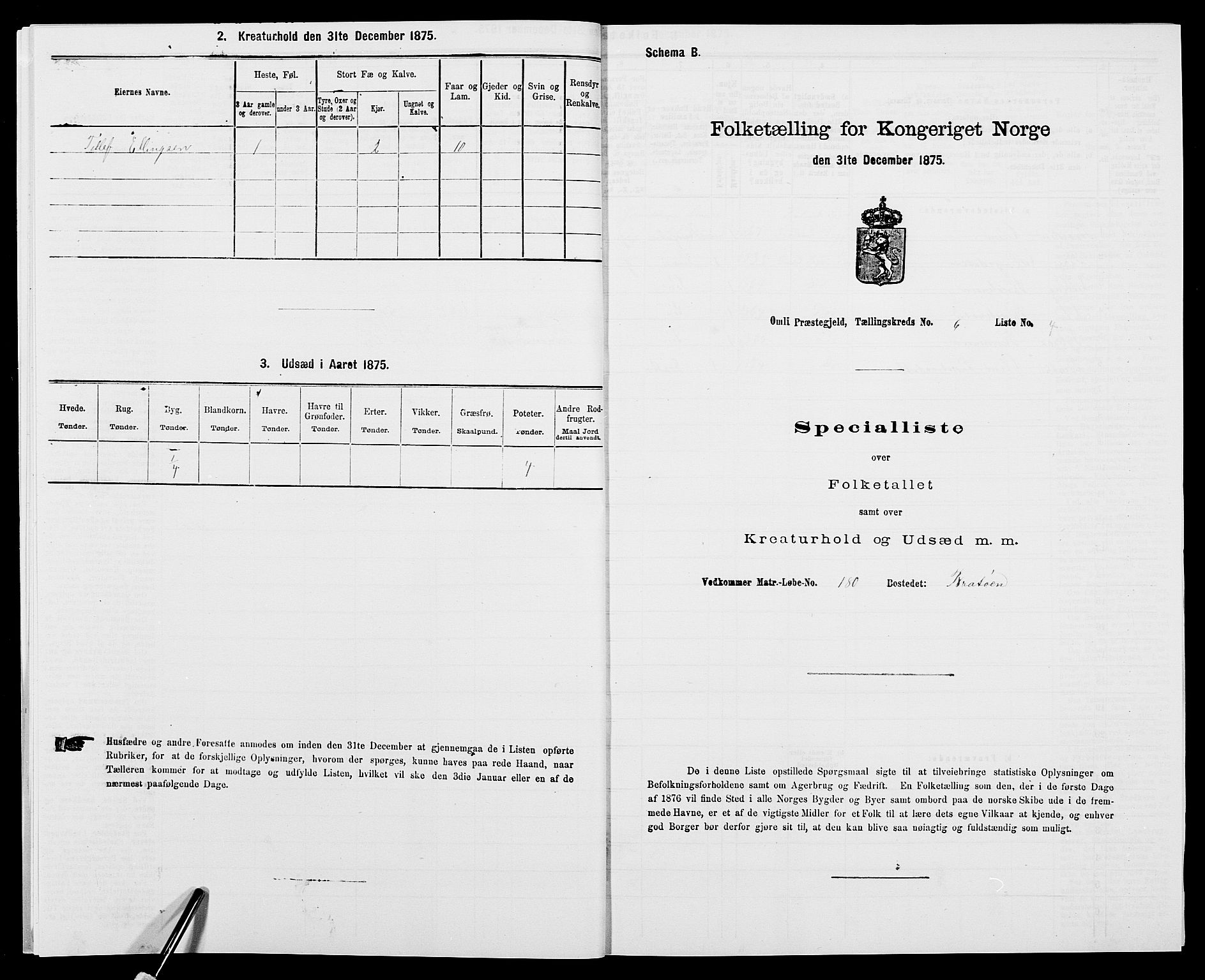 SAK, 1875 census for 0929P Åmli, 1875, p. 462