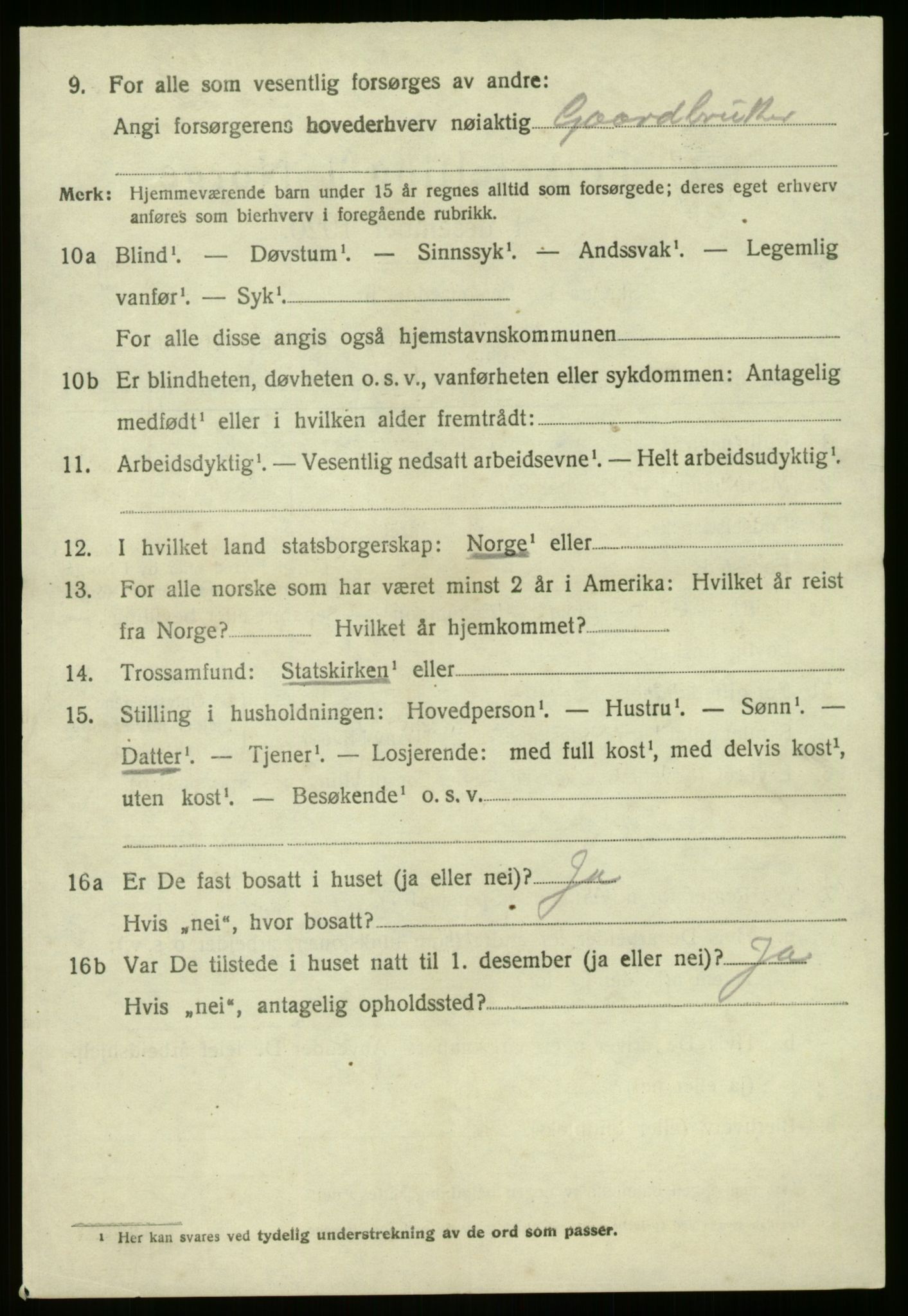 SAB, 1920 census for Gaular, 1920, p. 5143