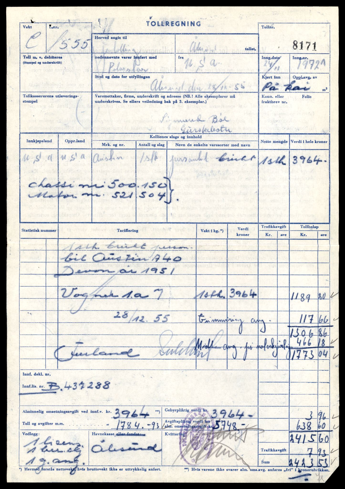 Møre og Romsdal vegkontor - Ålesund trafikkstasjon, AV/SAT-A-4099/F/Fe/L0049: Registreringskort for kjøretøy T 14864 - T 18613, 1927-1998, p. 2717