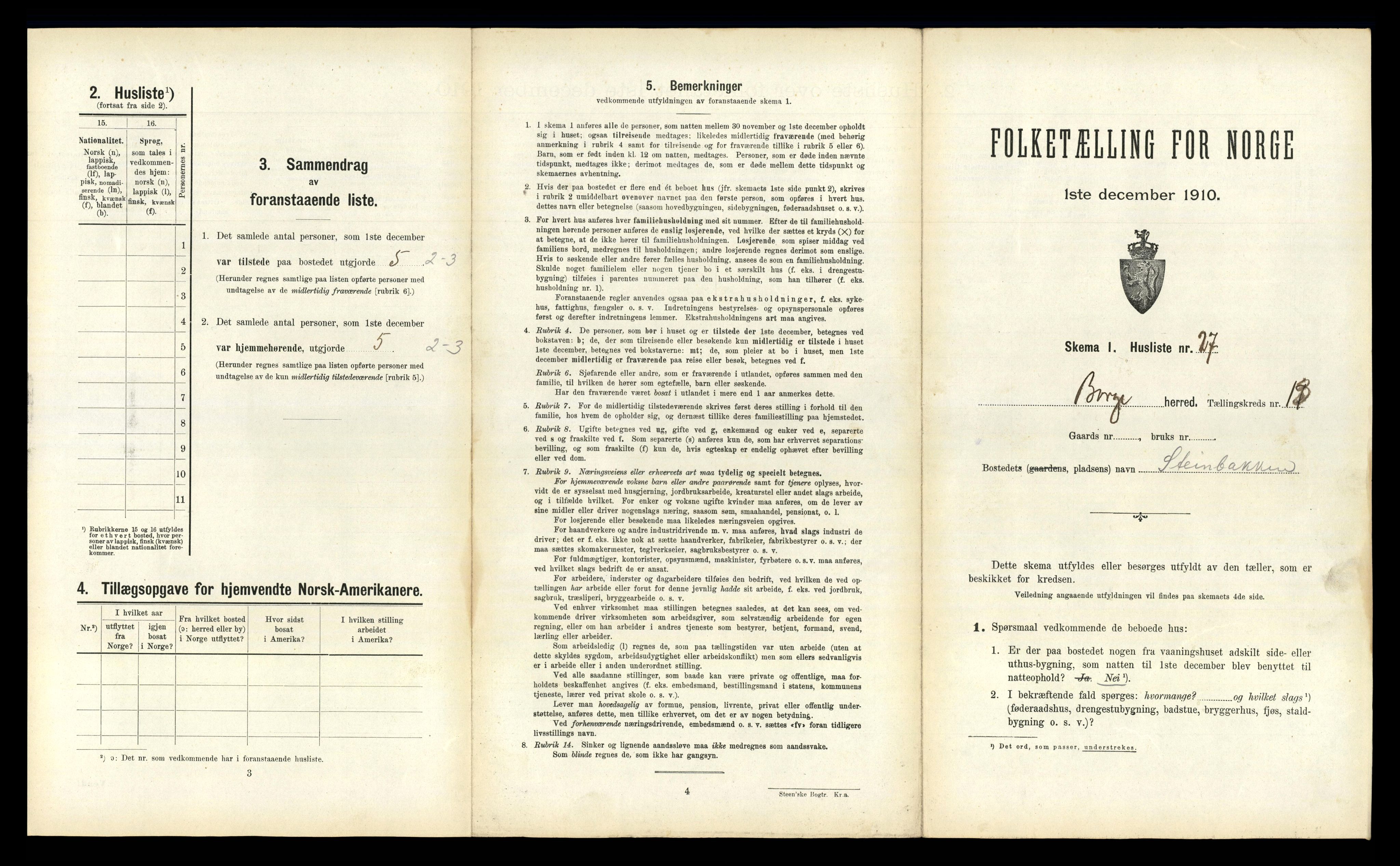 RA, 1910 census for Borge, 1910, p. 1317