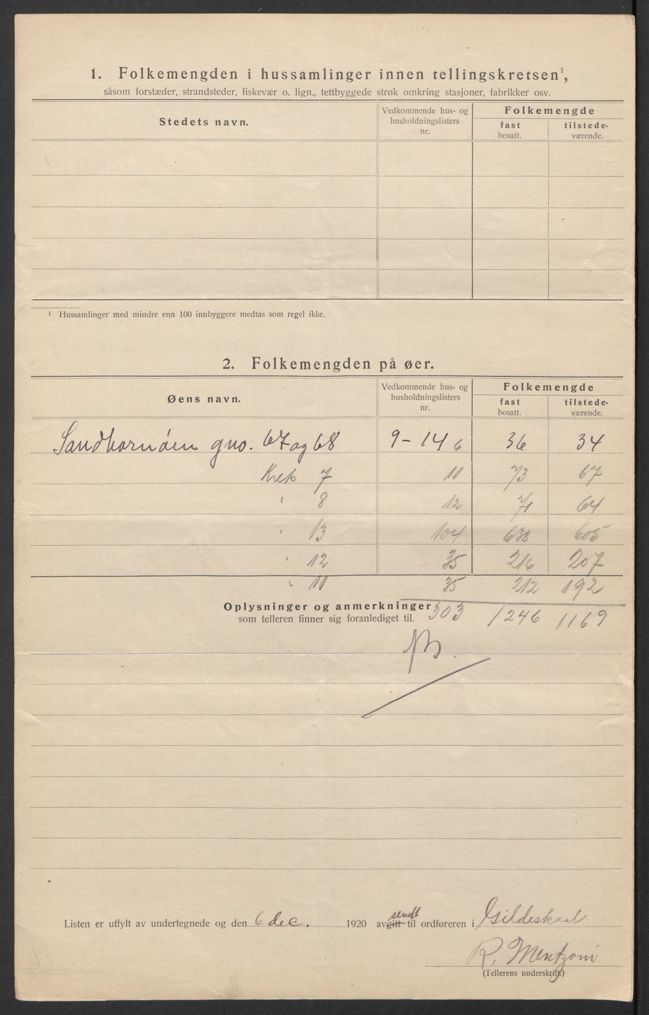 SAT, 1920 census for Gildeskål, 1920, p. 24