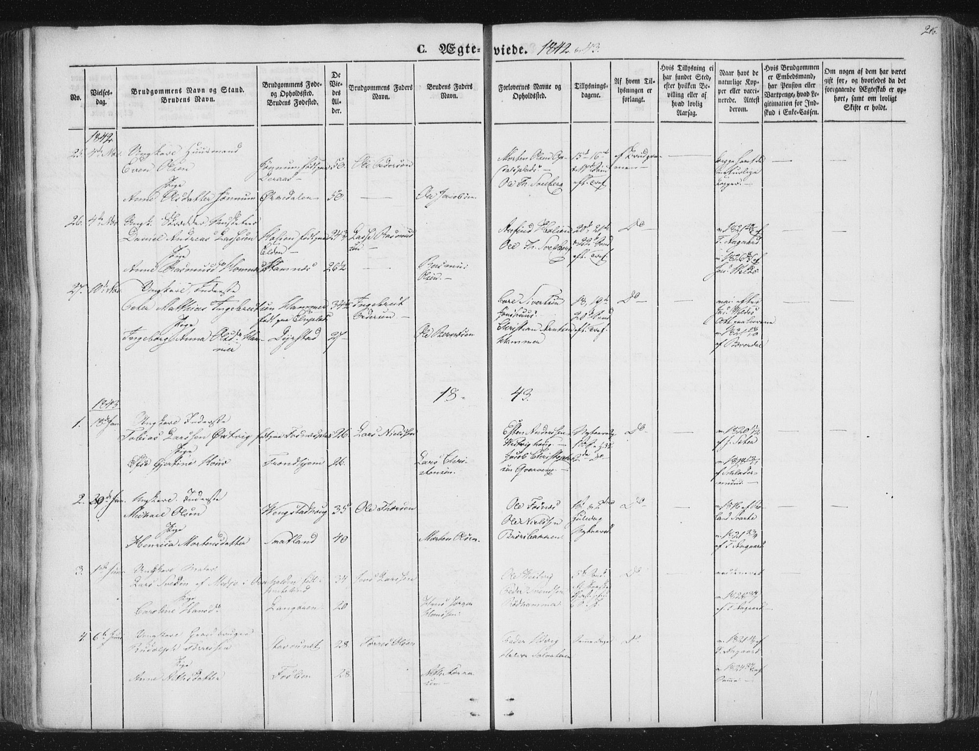 Ministerialprotokoller, klokkerbøker og fødselsregistre - Nord-Trøndelag, AV/SAT-A-1458/741/L0392: Parish register (official) no. 741A06, 1836-1848, p. 206