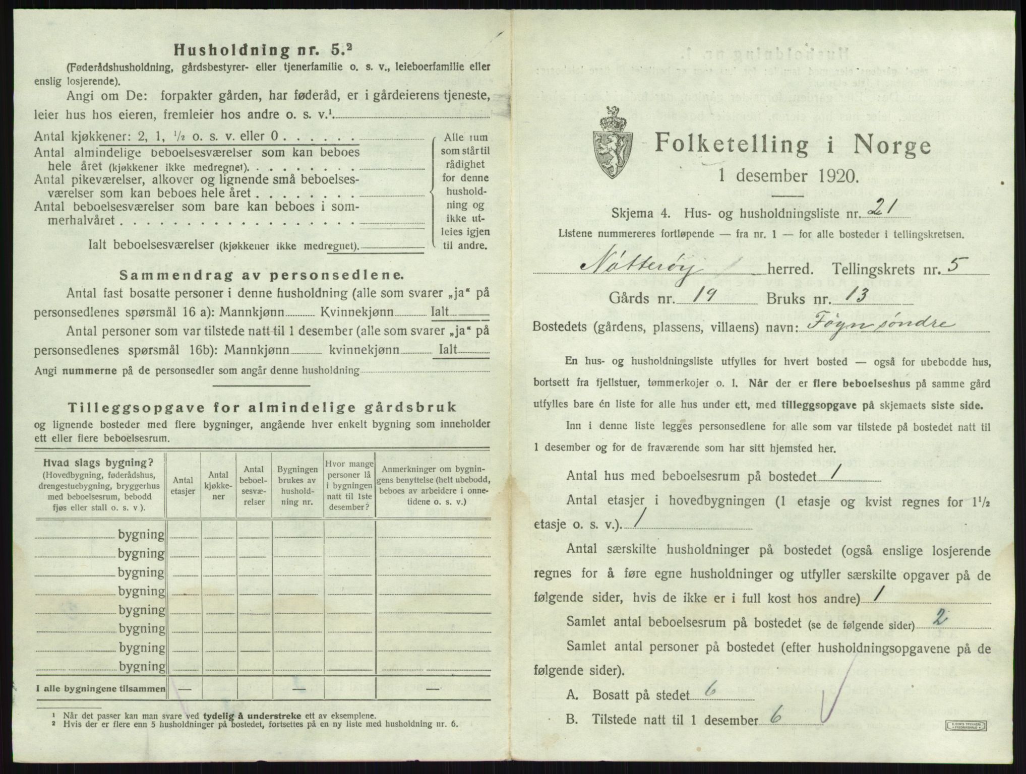 SAKO, 1920 census for Nøtterøy, 1920, p. 912