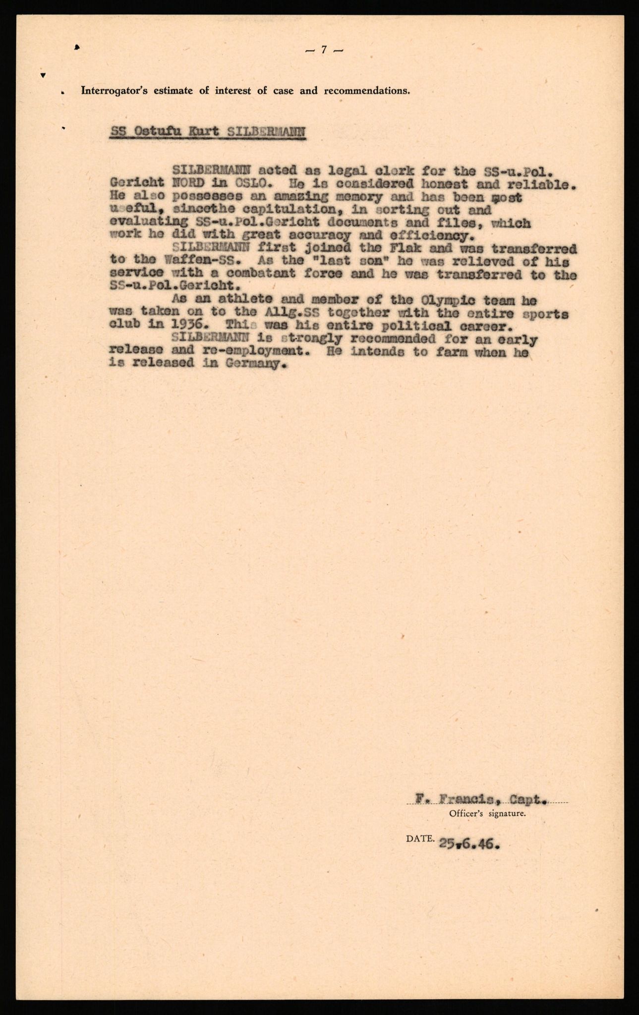 Forsvaret, Forsvarets overkommando II, RA/RAFA-3915/D/Db/L0032: CI Questionaires. Tyske okkupasjonsstyrker i Norge. Tyskere., 1945-1946, p. 89