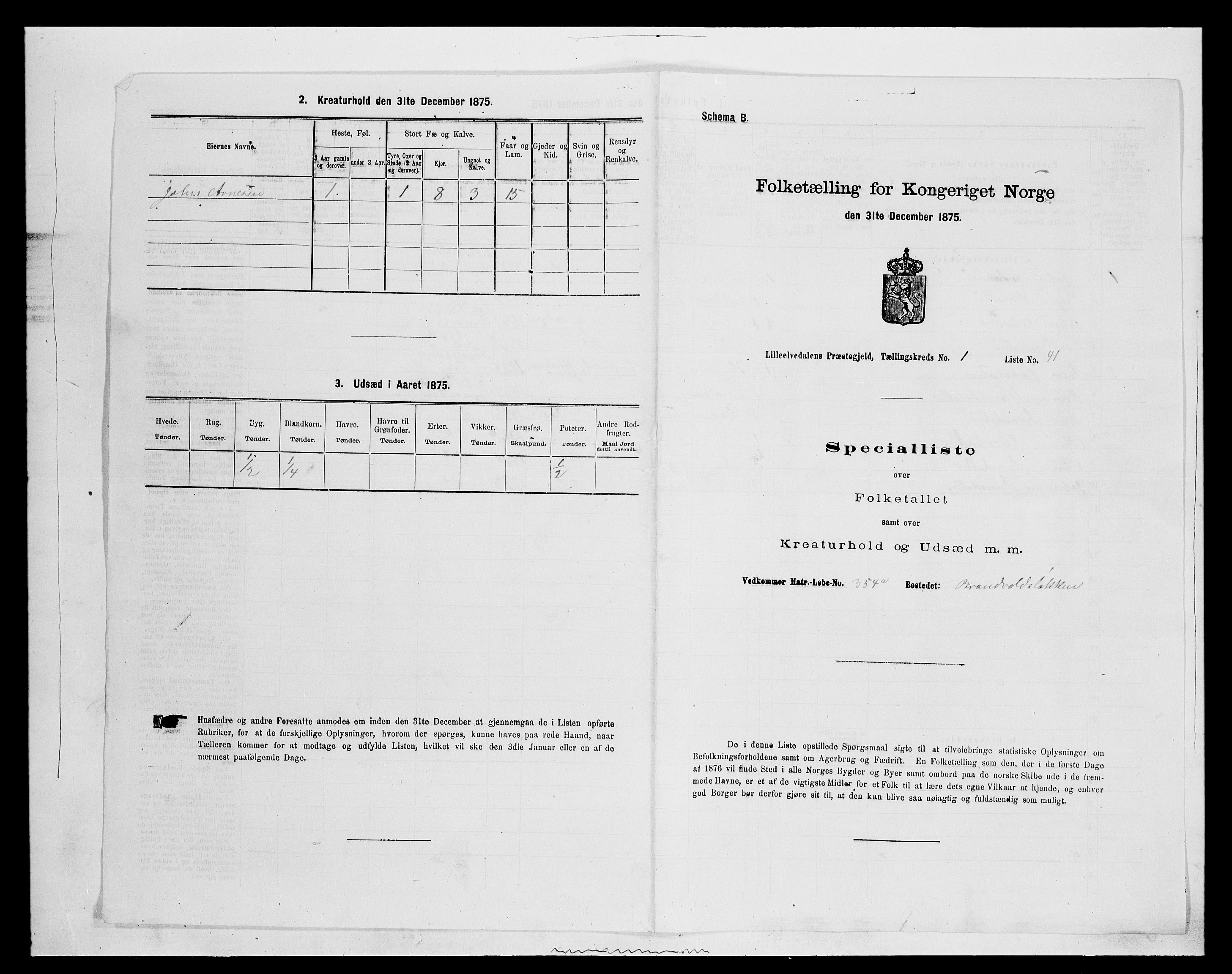 SAH, 1875 census for 0438P Lille Elvedalen, 1875, p. 205