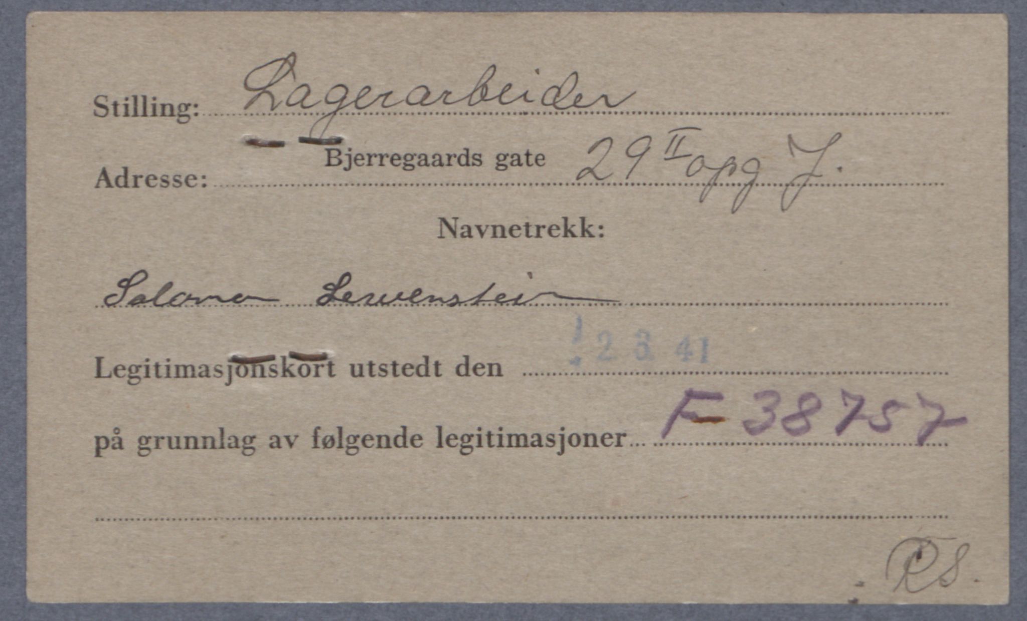 Sosialdepartementet, Våre Falne, AV/RA-S-1708/E/Ee/L0021A: Fotografier av jøder på legitimasjonskort (1941-42), 1941-1942, p. 242