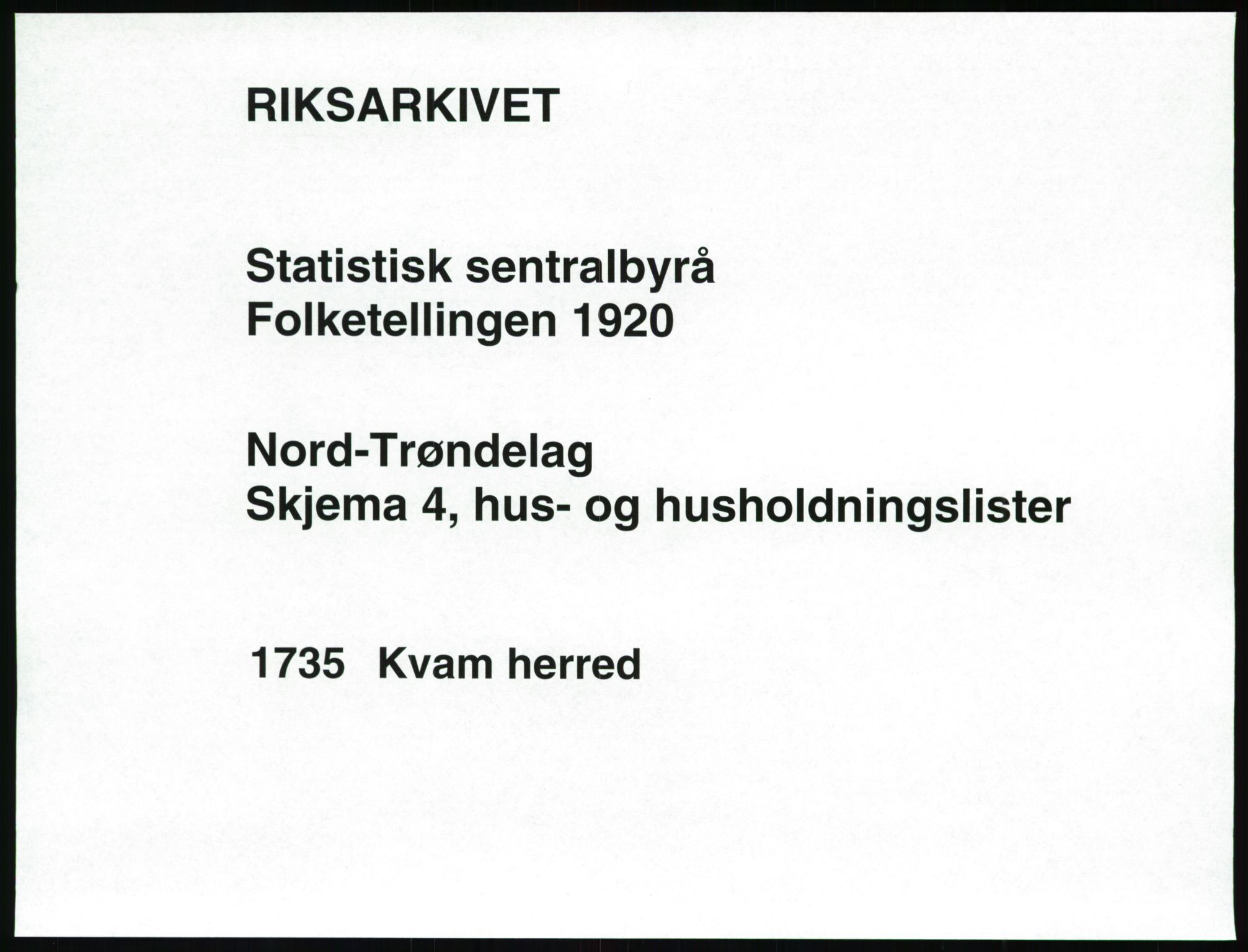 SAT, 1920 census for Kvam, 1920, p. 43