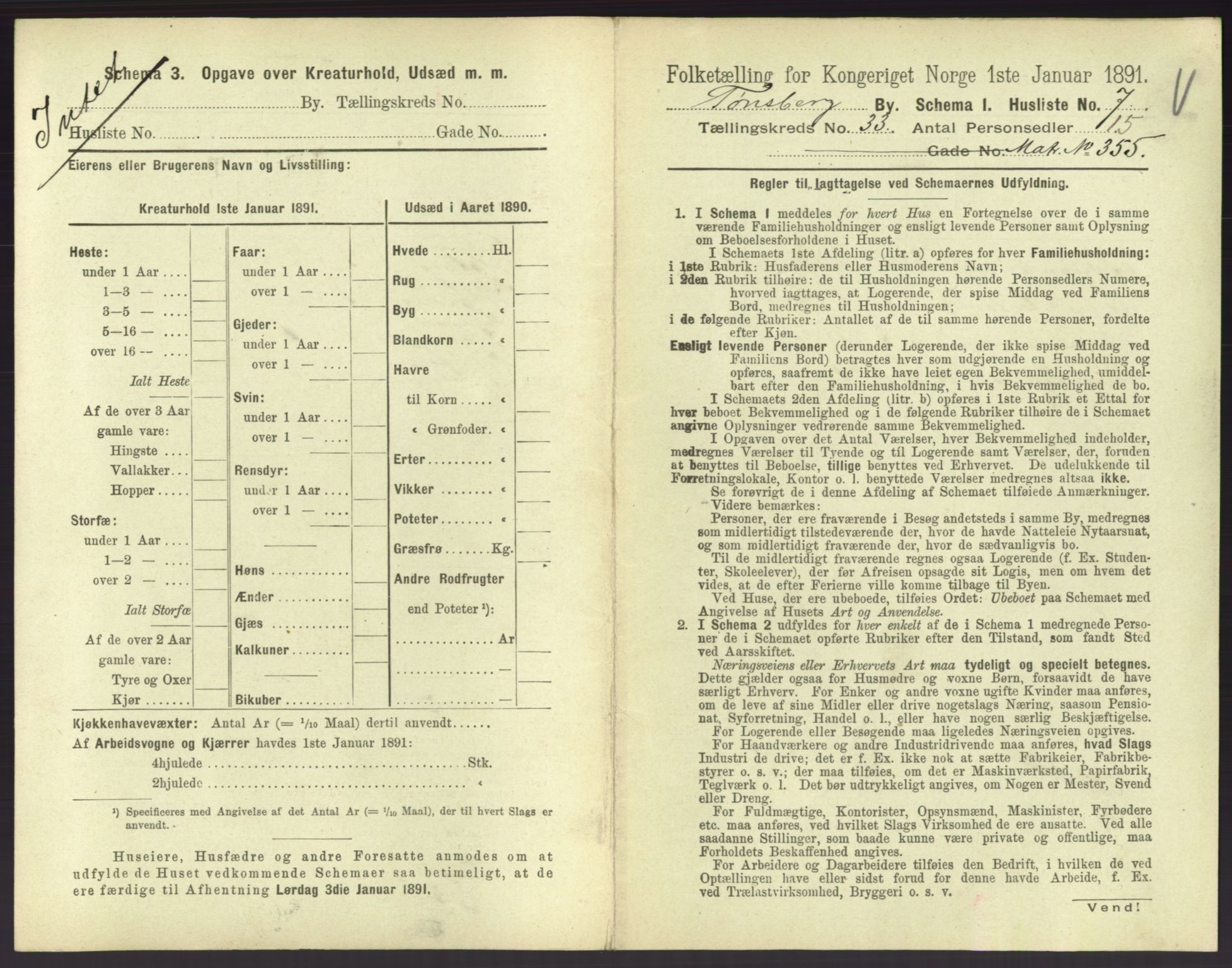 RA, 1891 census for 0705 Tønsberg, 1891, p. 980