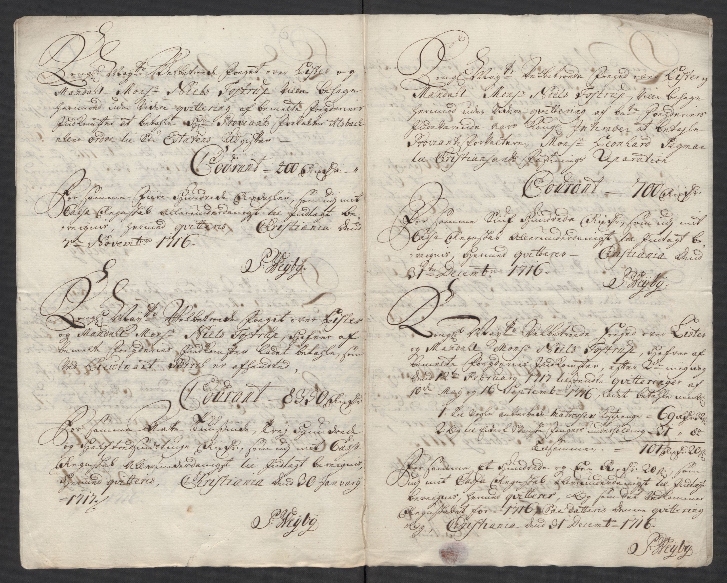 Rentekammeret inntil 1814, Reviderte regnskaper, Fogderegnskap, AV/RA-EA-4092/R43/L2560: Fogderegnskap Lista og Mandal, 1716, p. 279