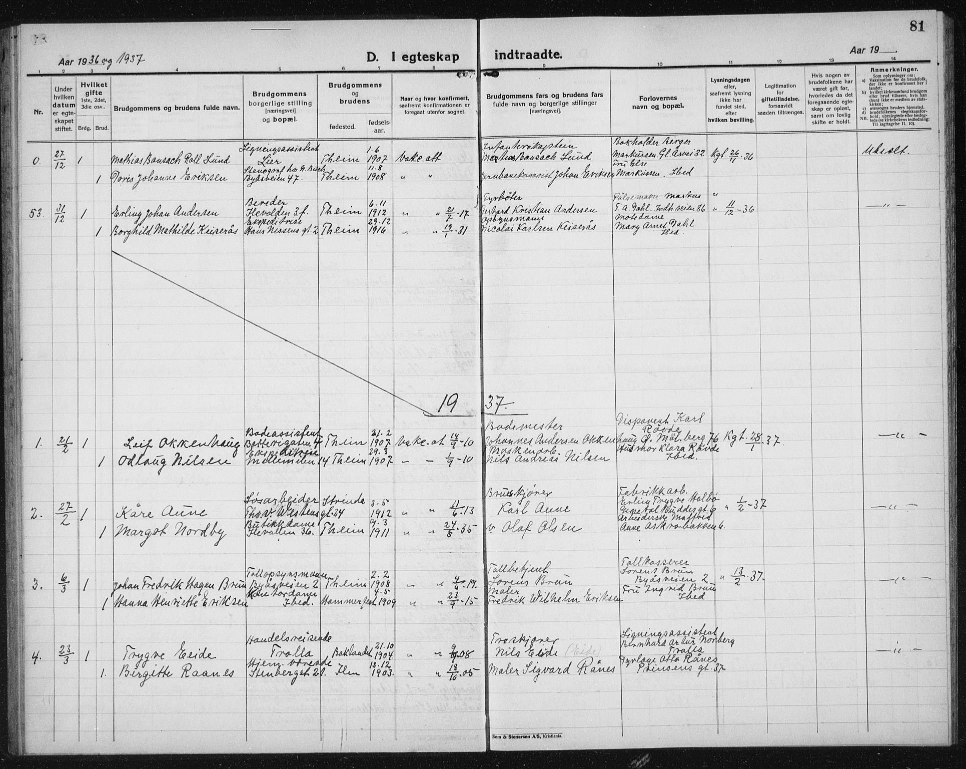 Ministerialprotokoller, klokkerbøker og fødselsregistre - Sør-Trøndelag, SAT/A-1456/603/L0176: Parish register (copy) no. 603C04, 1923-1941, p. 81