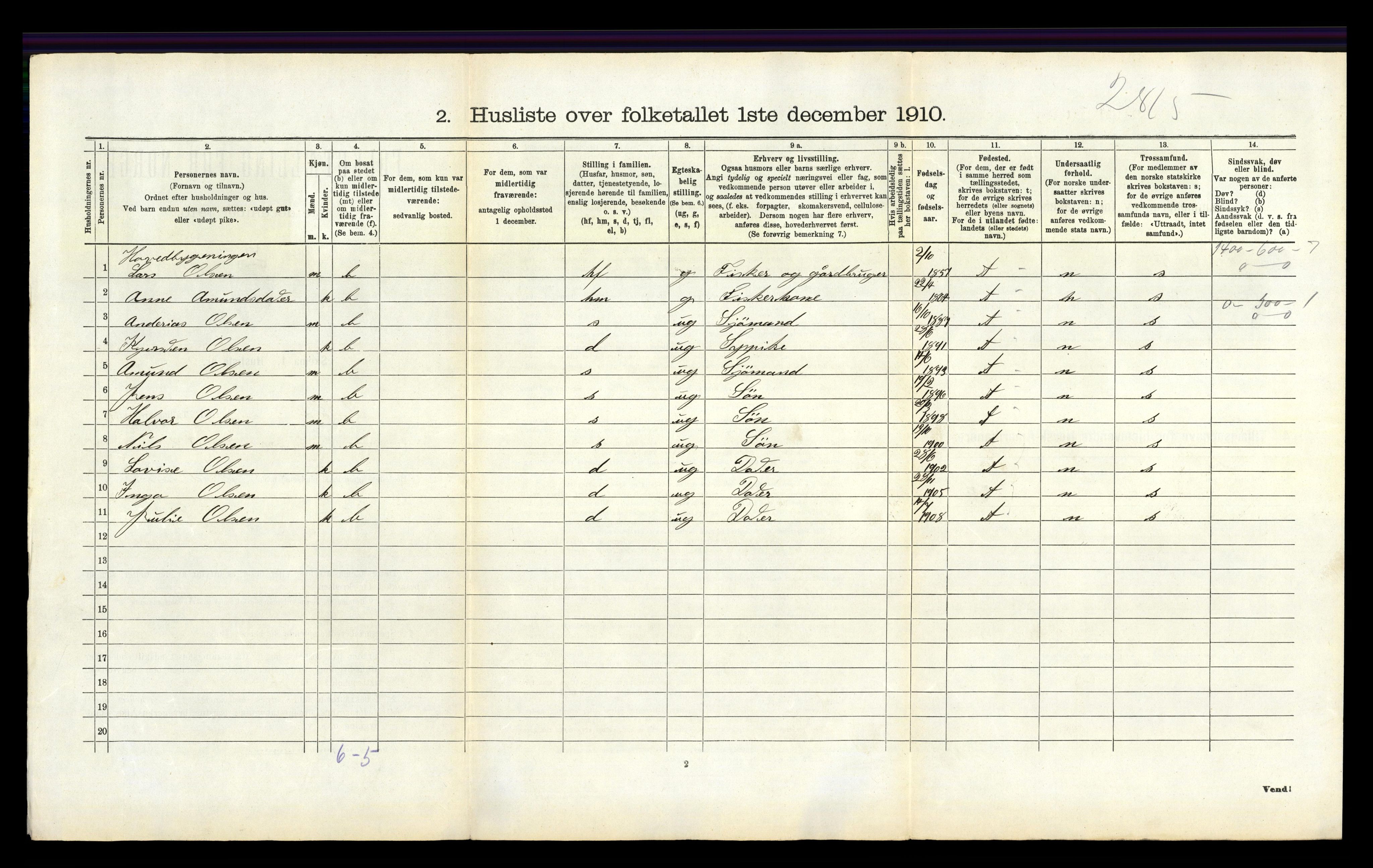 RA, 1910 census for Skåtøy, 1910, p. 1312