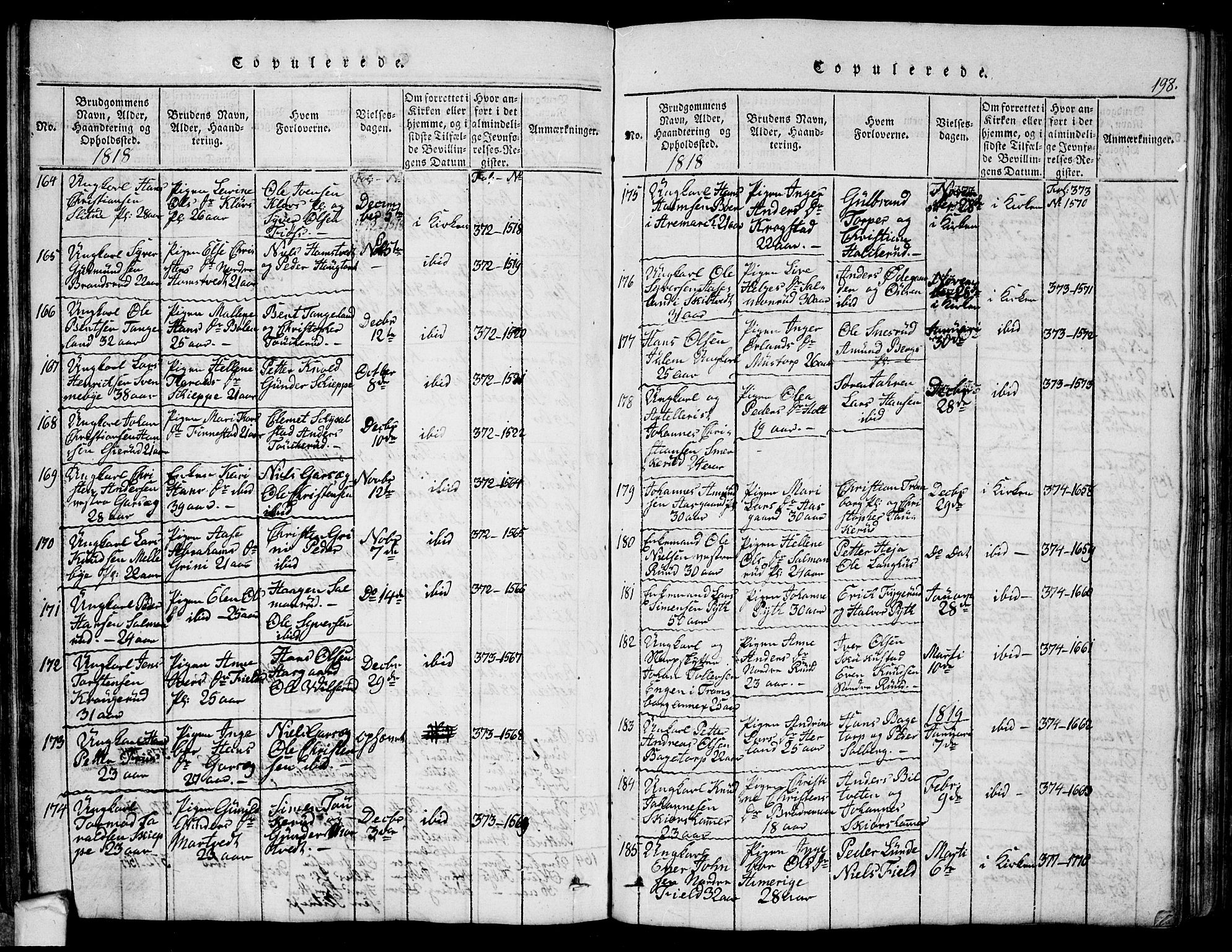 Eidsberg prestekontor Kirkebøker, SAO/A-10905/G/Ga/L0001: Parish register (copy) no. I 1, 1814-1831, p. 198