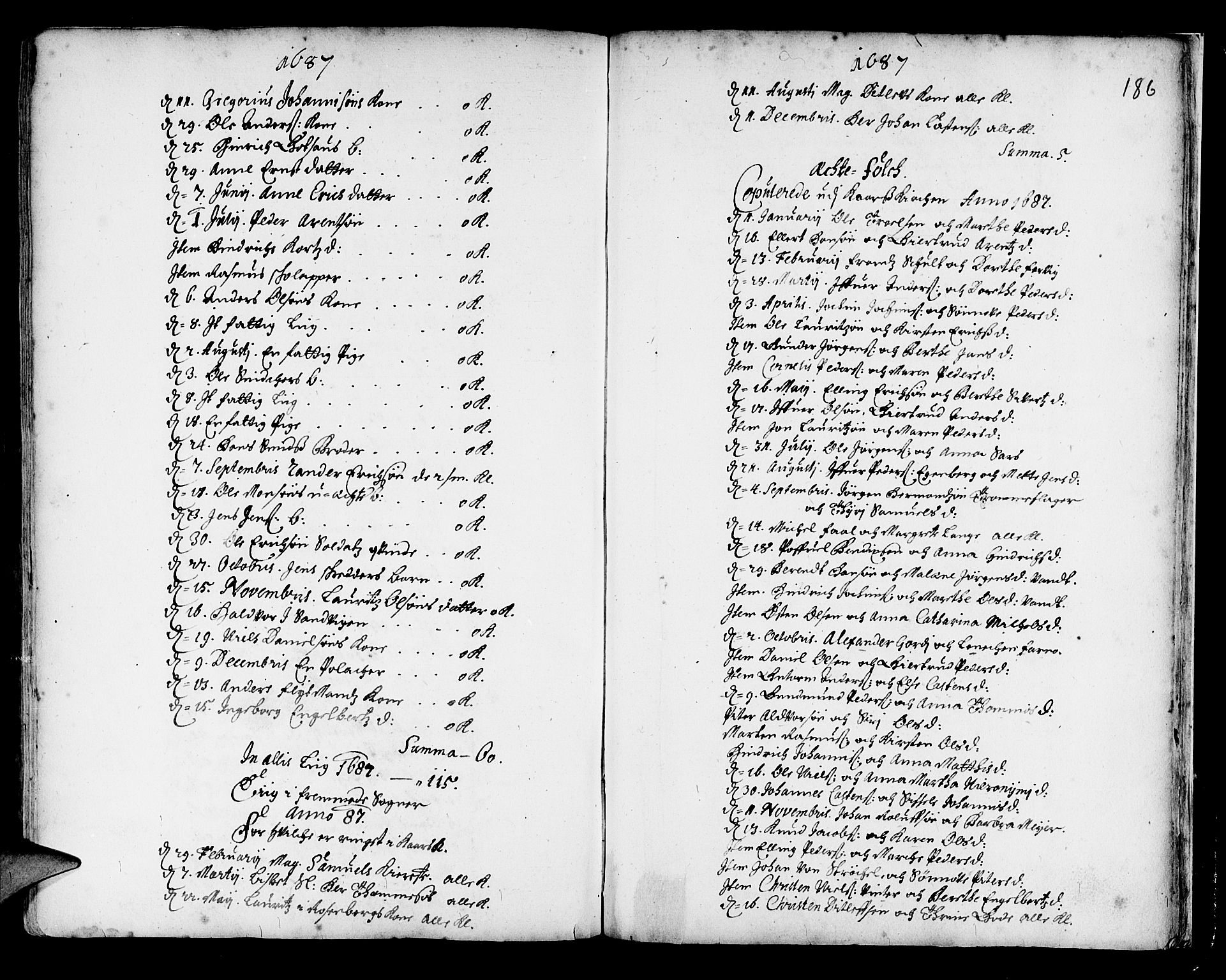 Korskirken sokneprestembete, SAB/A-76101/H/Haa/L0001: Parish register (official) no. A 1, 1674-1688, p. 186