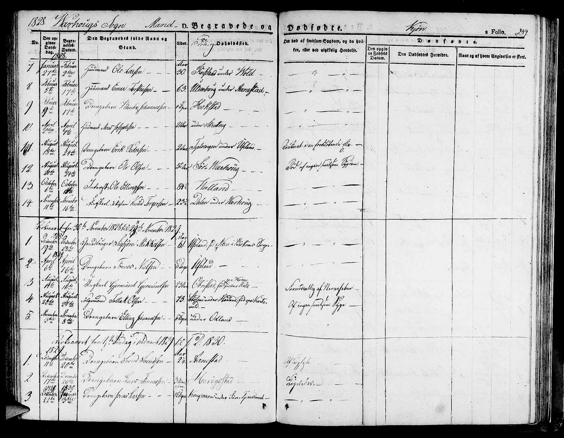 Hå sokneprestkontor, AV/SAST-A-101801/001/30BA/L0004: Parish register (official) no. A 4.1 /2, 1826-1841, p. 249