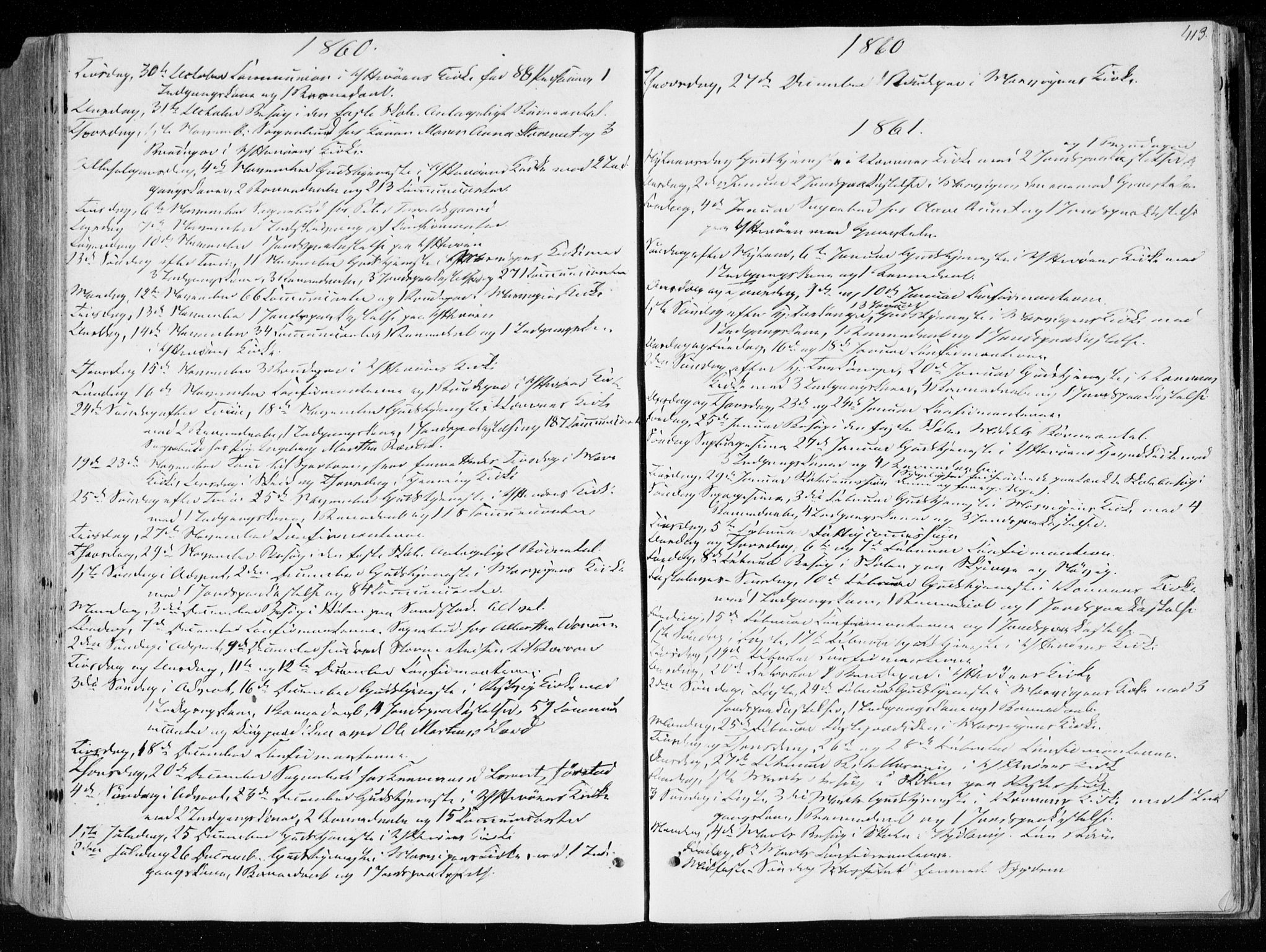 Ministerialprotokoller, klokkerbøker og fødselsregistre - Nord-Trøndelag, SAT/A-1458/722/L0218: Parish register (official) no. 722A05, 1843-1868, p. 413