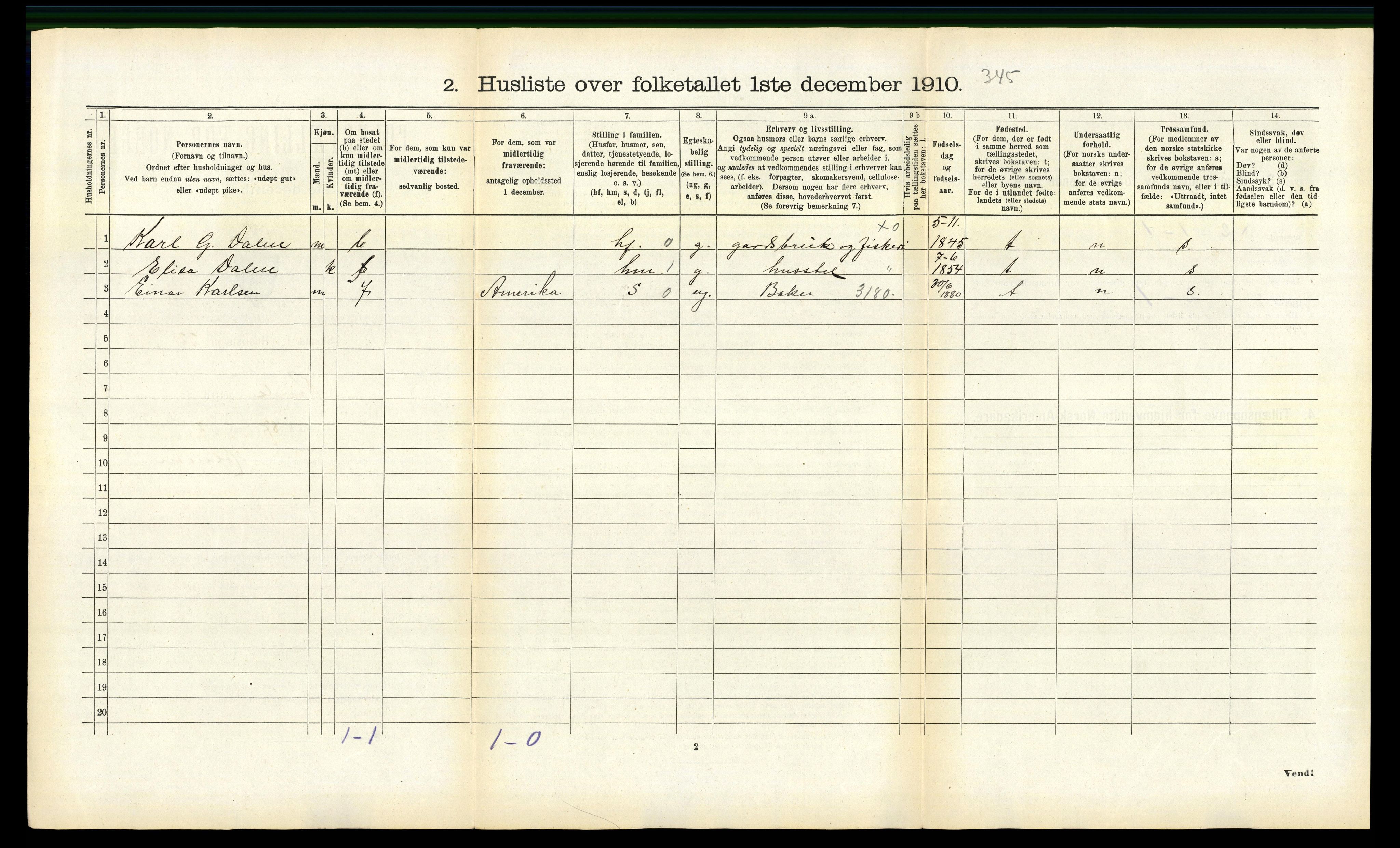 RA, 1910 census for Rovde, 1910, p. 119