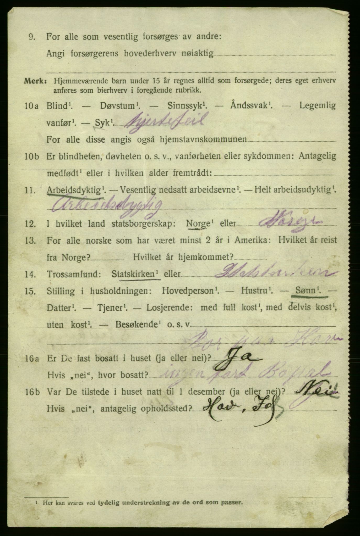 SAO, 1920 census for Fredrikshald, 1920, p. 9248