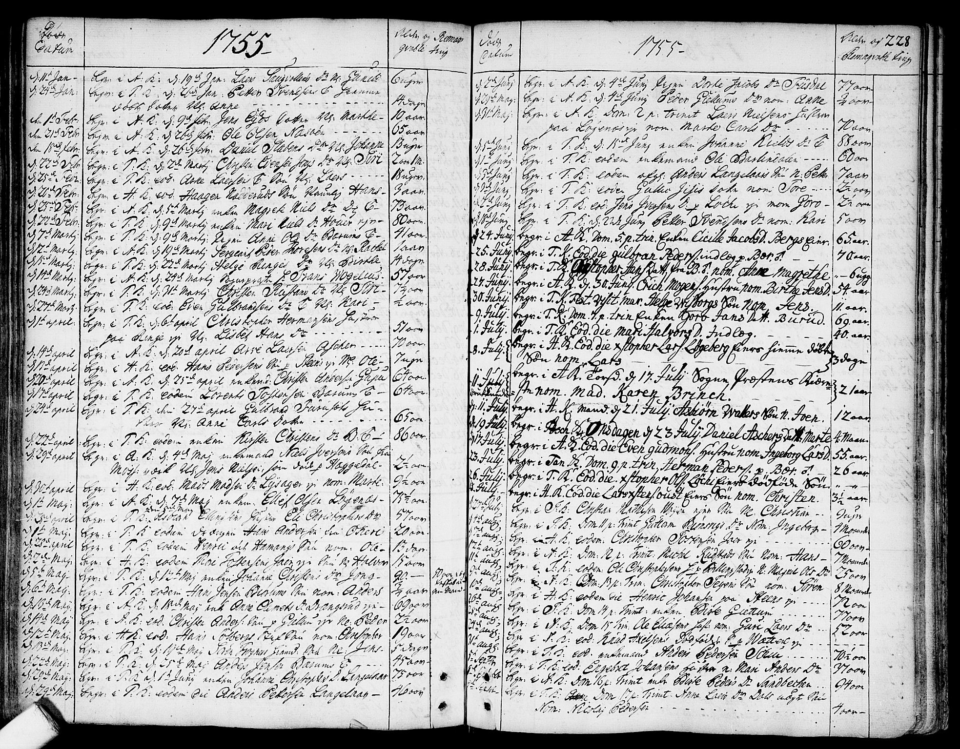 Asker prestekontor Kirkebøker, AV/SAO-A-10256a/F/Fa/L0002: Parish register (official) no. I 2, 1733-1766, p. 228