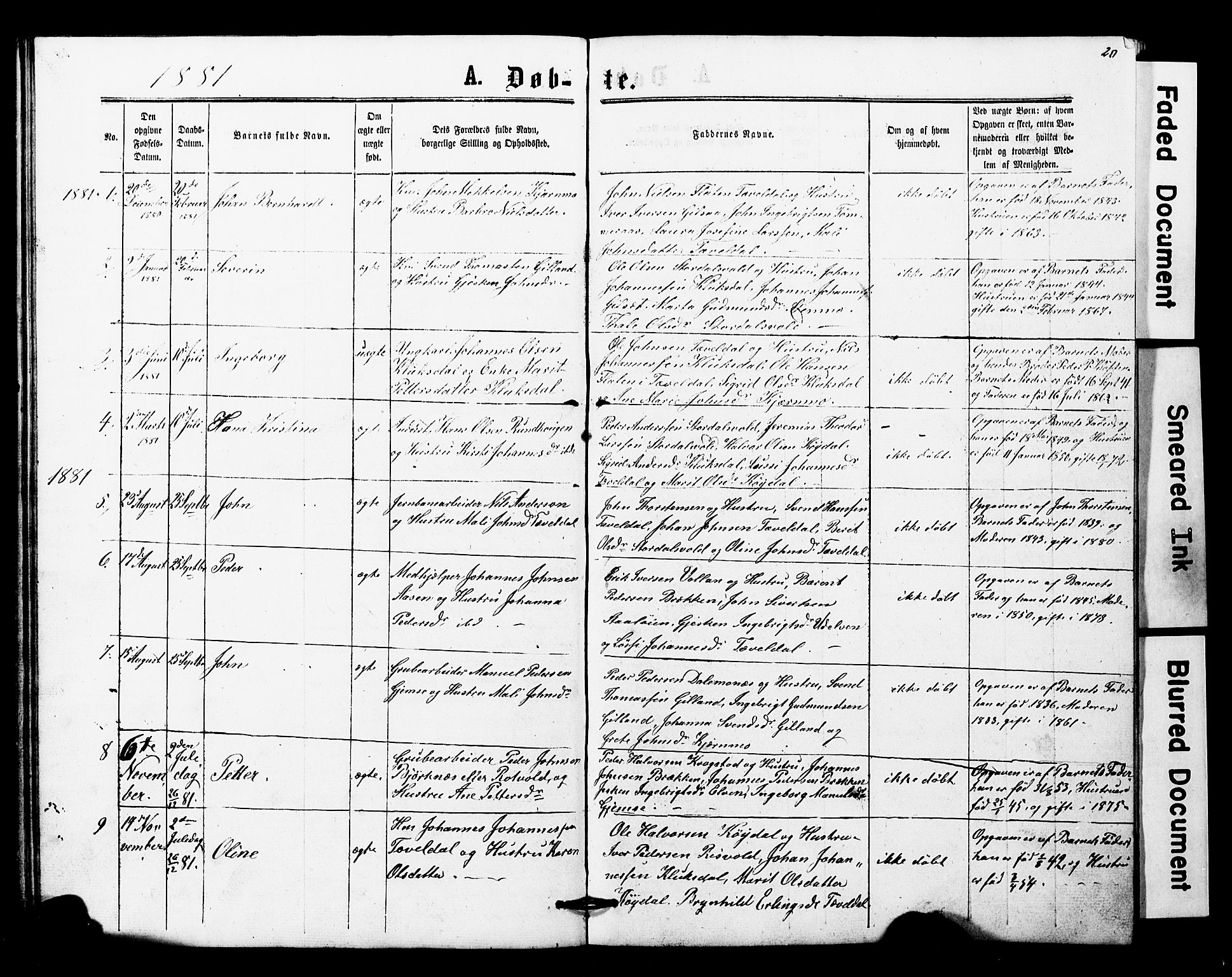 Ministerialprotokoller, klokkerbøker og fødselsregistre - Nord-Trøndelag, SAT/A-1458/707/L0052: Parish register (copy) no. 707C01, 1864-1897, p. 20